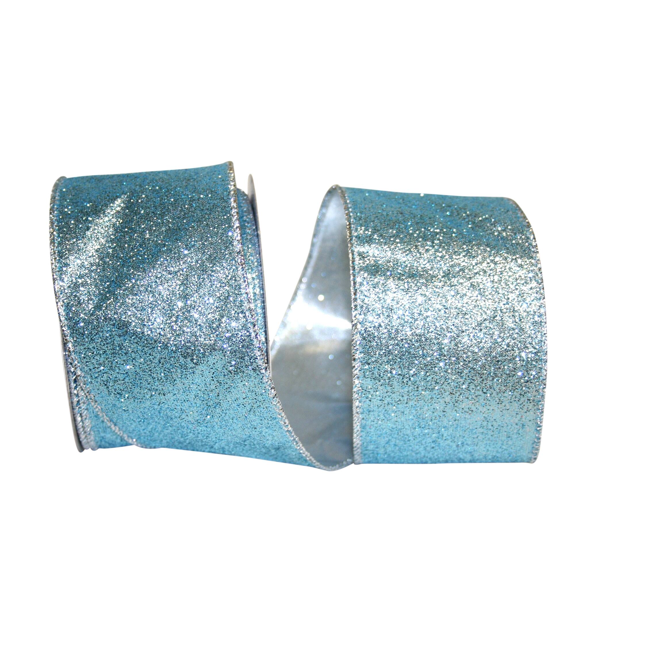 JAM Paper 2.5" x 10yd. Glitter Lamé Wired Ribbon