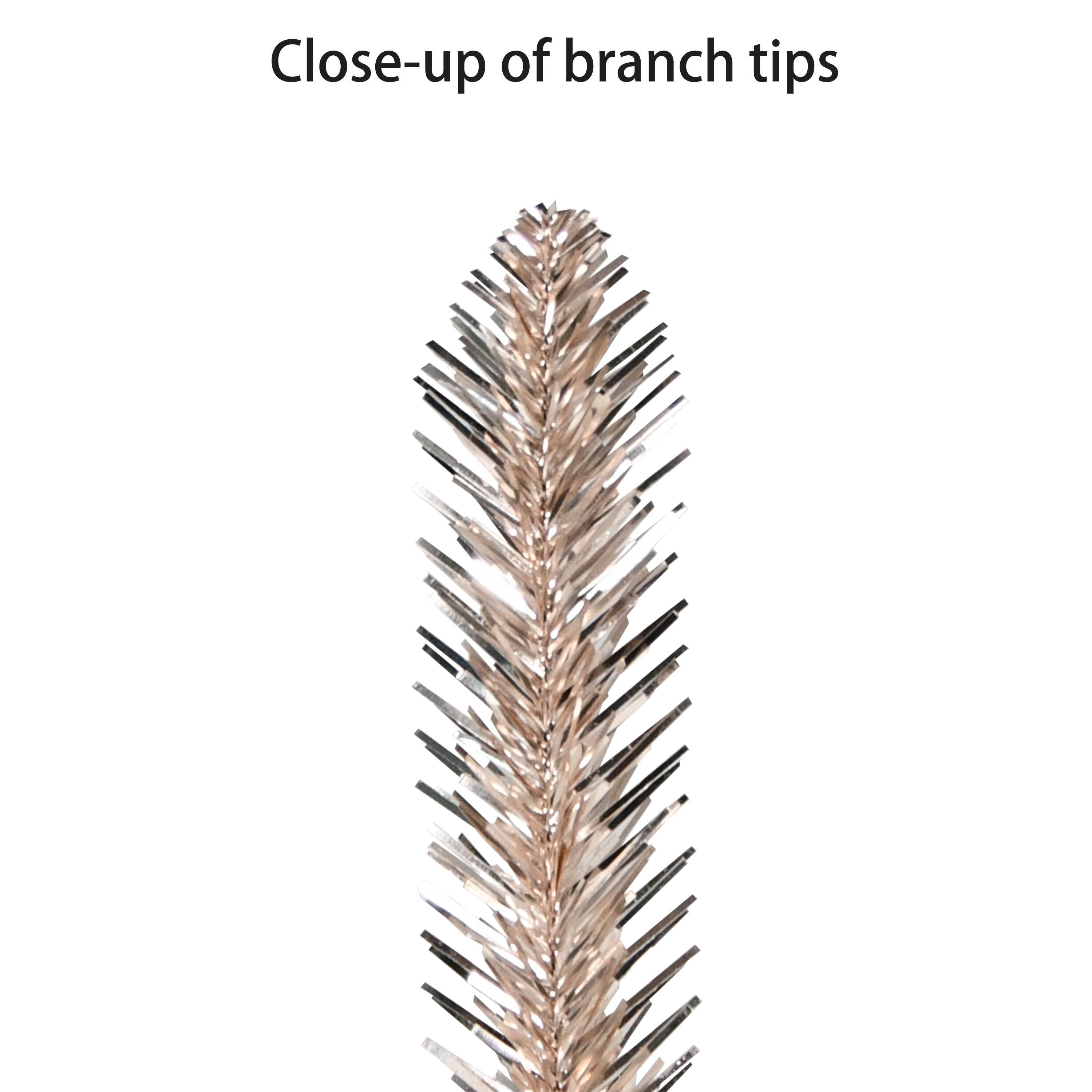 6ft. Pre-Lit Rose Gold Alpine Pencil Artificial Christmas Tree, Clear Lights 