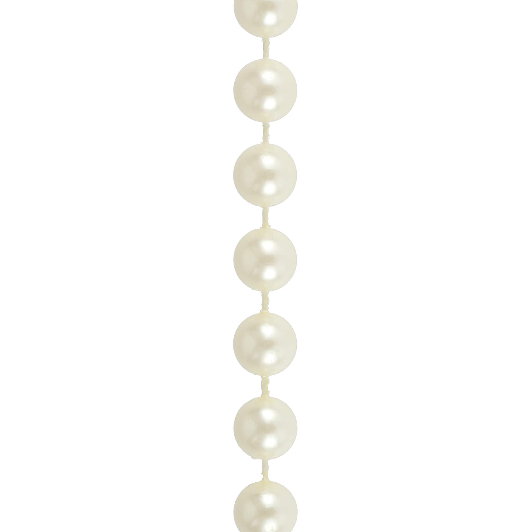 6 Pack: 10mm Ivory Round Plastic Pearl Bead Garland, 50ft. by Bead Landing™