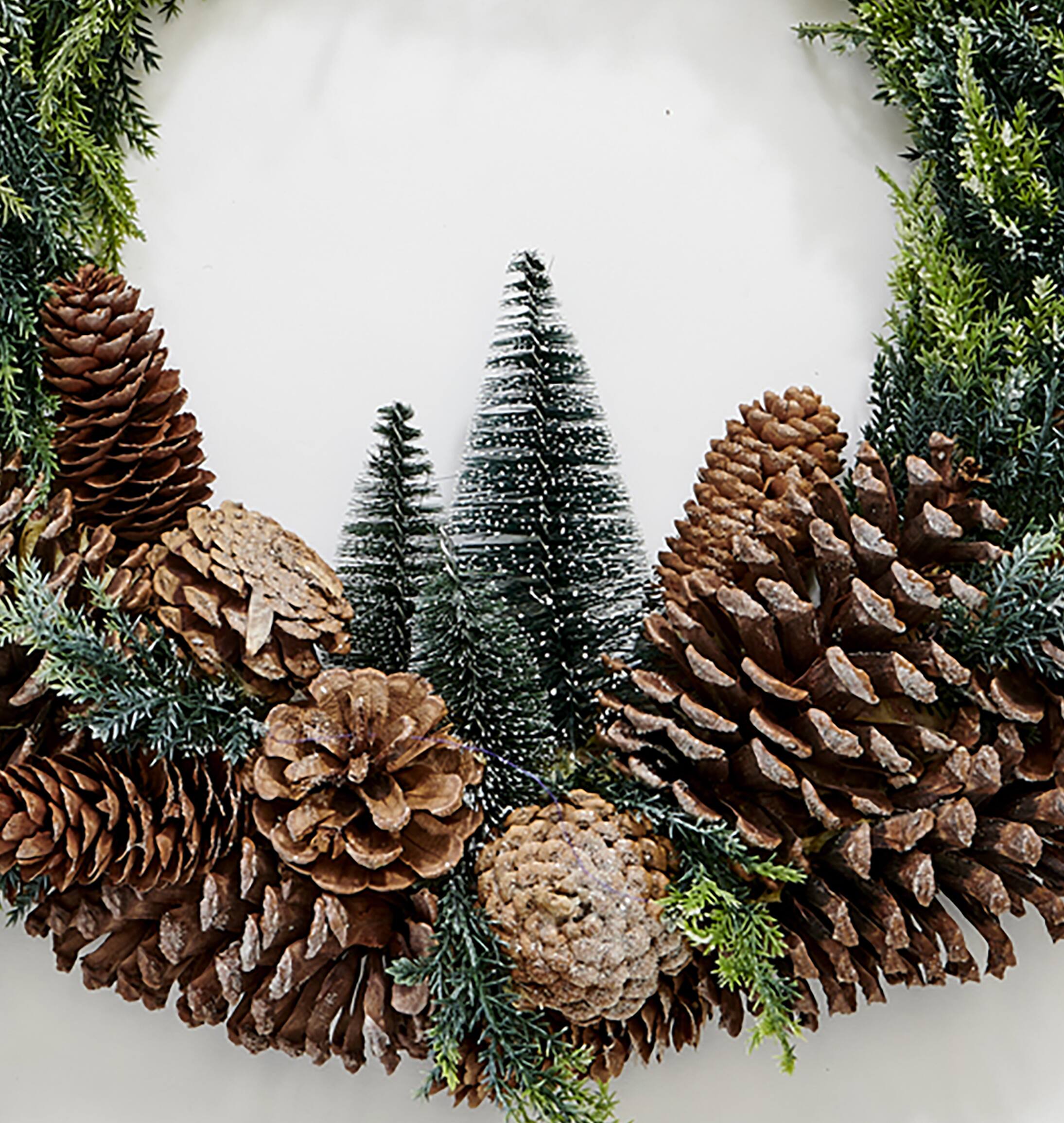 Worth Imports Artificial Christmas Pinecones & Trees Cedar Wreath