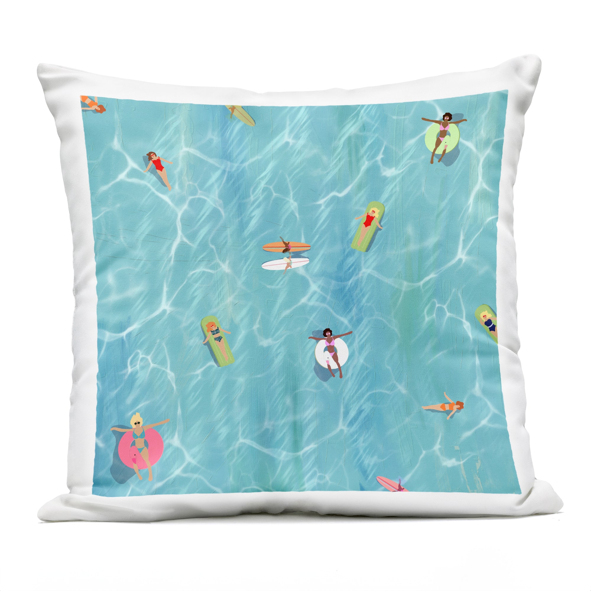 Stupell Industries 18" x 18" Relaxing Summer Beach Swimming Outdoor Print Throw Pillow