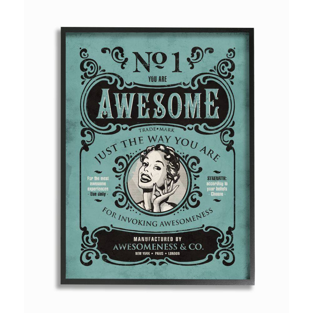 Stupell Industries You Are Awesome Vintage Comic Book Framed Giclee Textured Wall Art