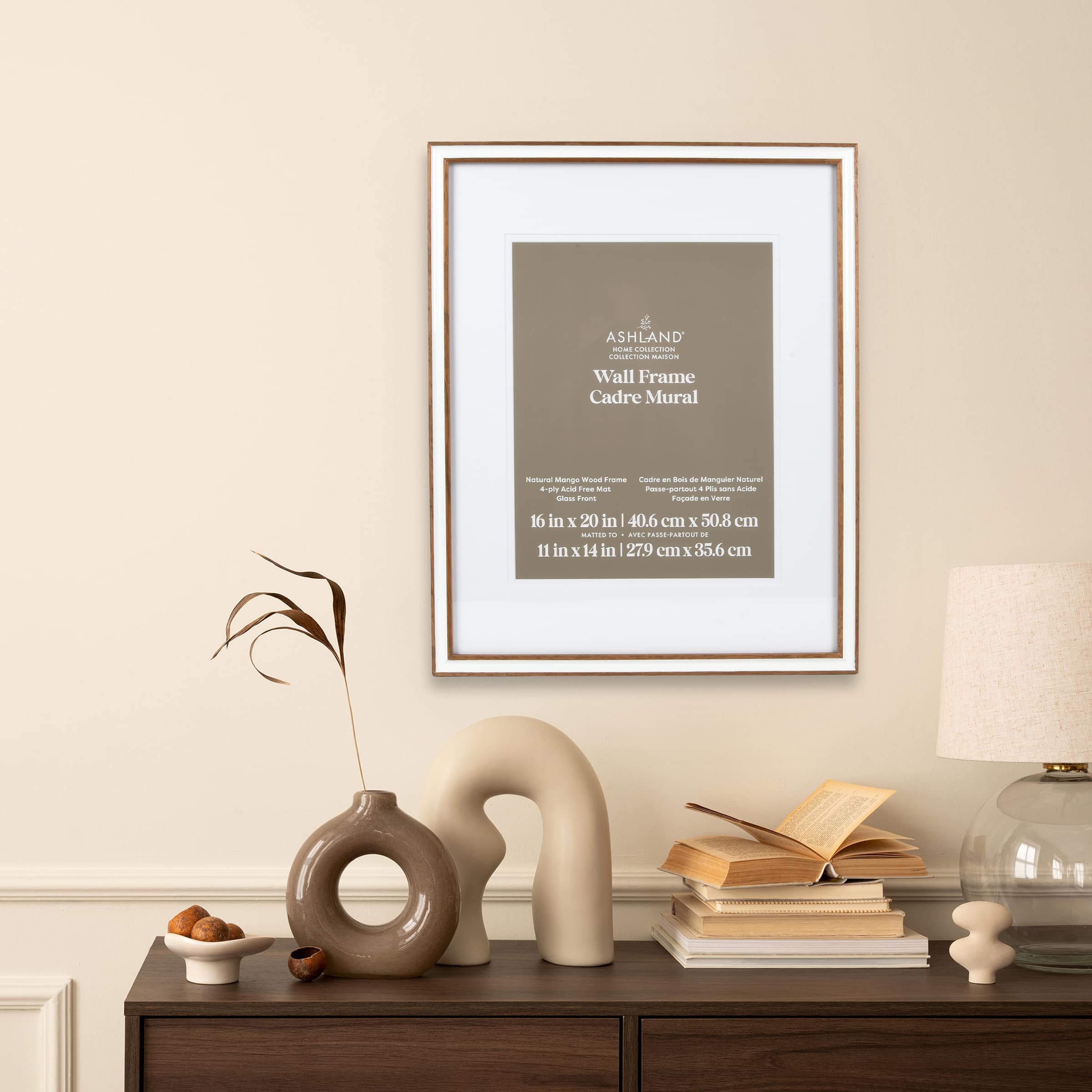 Home Natural & White Mango Matted Wood Wall Frame by Ashland®