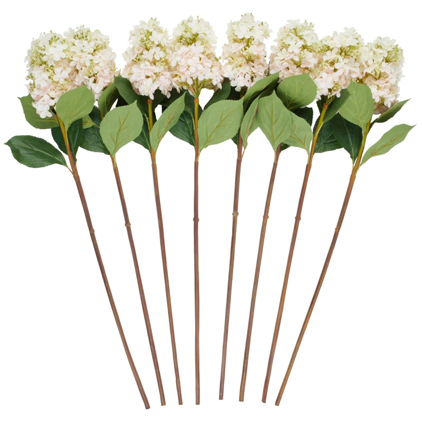 34" White Hydrangea Artificial Flower Stem