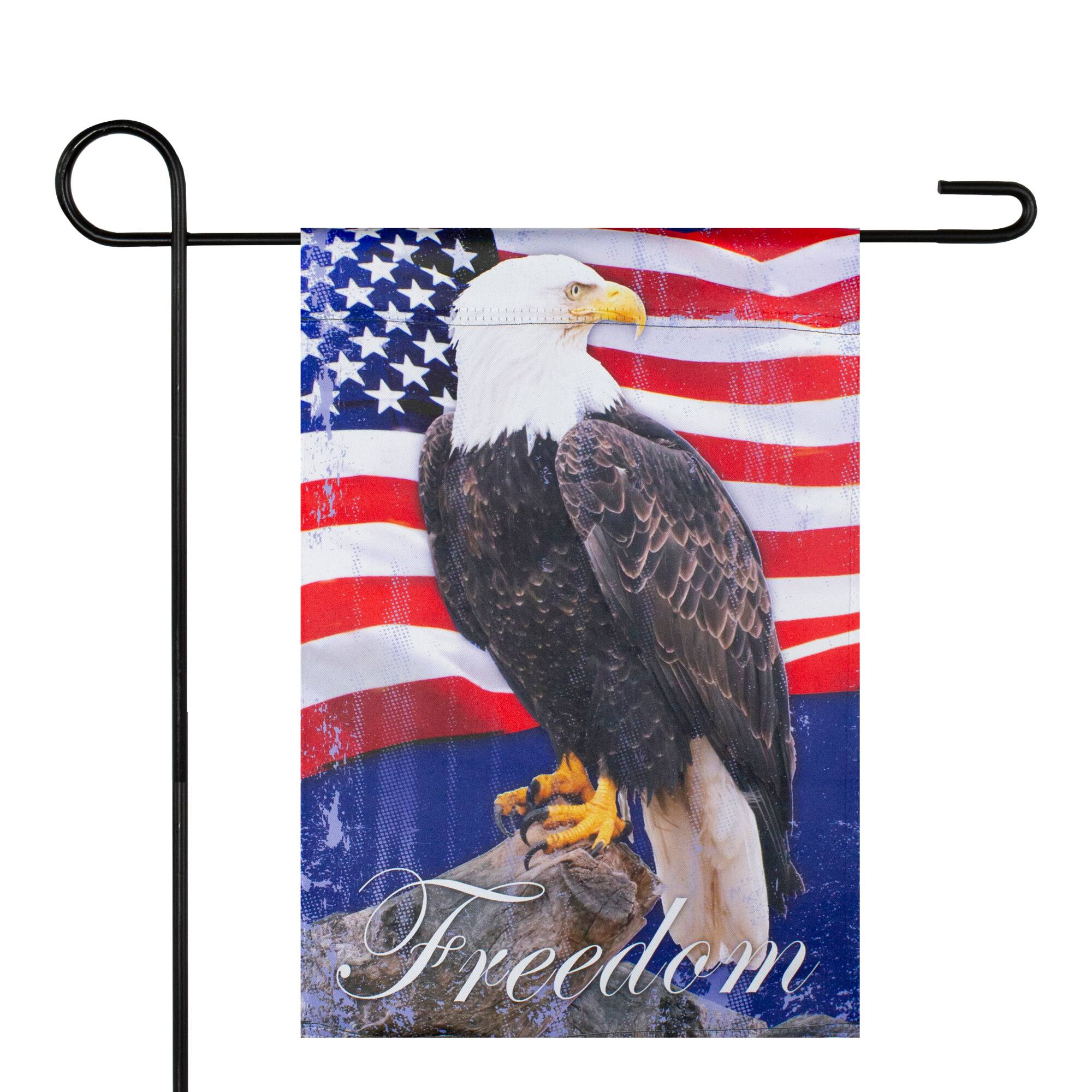 Freedom Bald Eagle Patriotic Outdoor Garden Flag 12.5" x 18"