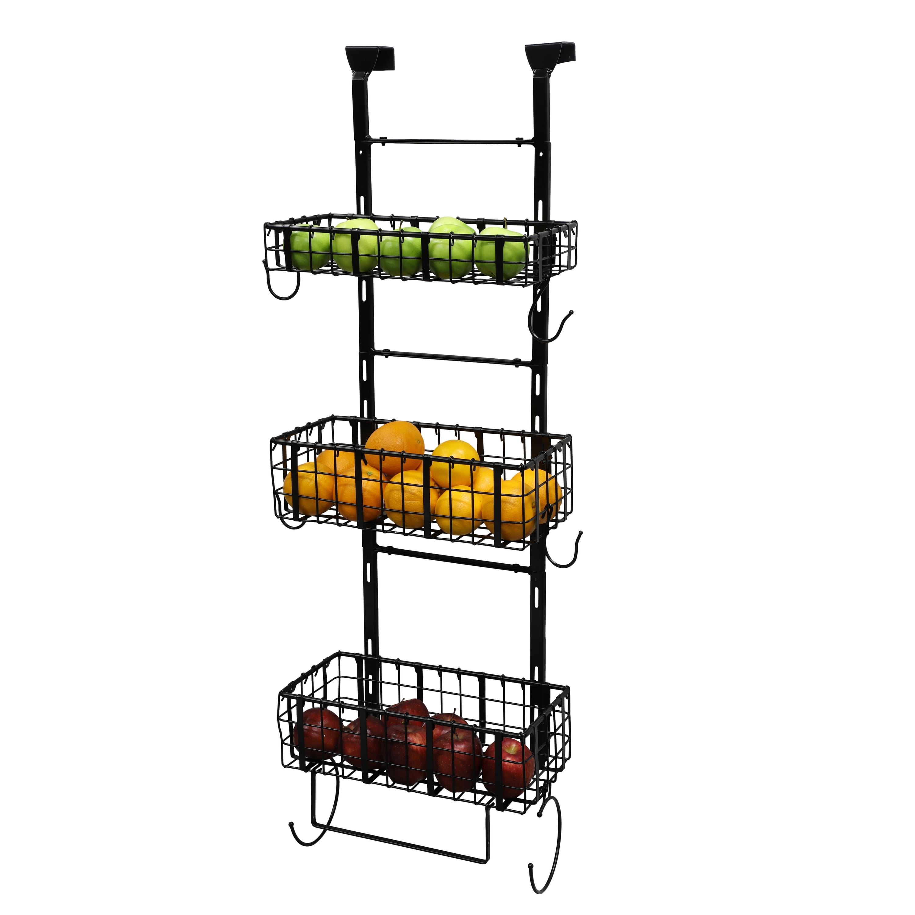 6 Pack: 40" Black Over the Door & Wall Mounted Metal Wire Organizer