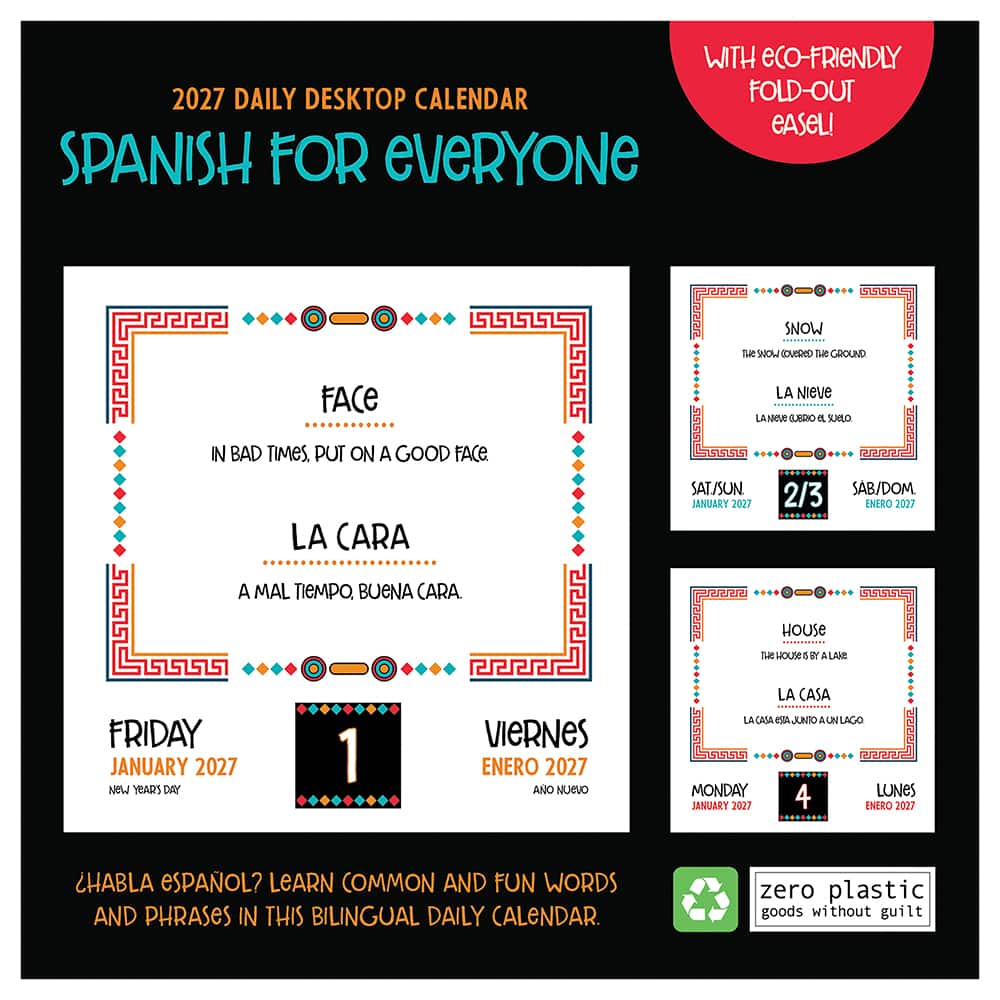 2027 Spanish Words Daily Desktop Calendar