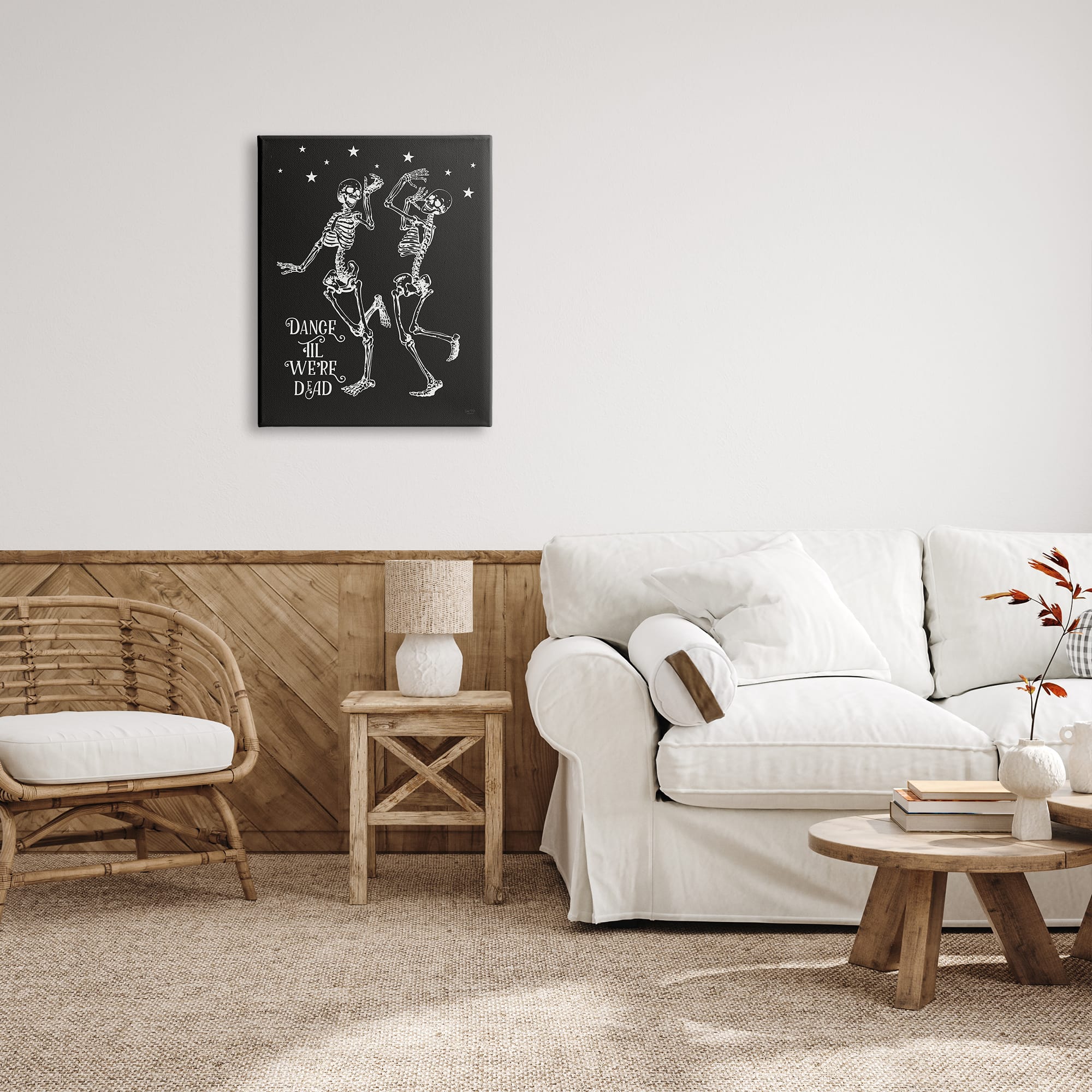 Stupell Industries Dance 'Til We're Dead Skeletons Canvas Wall Art