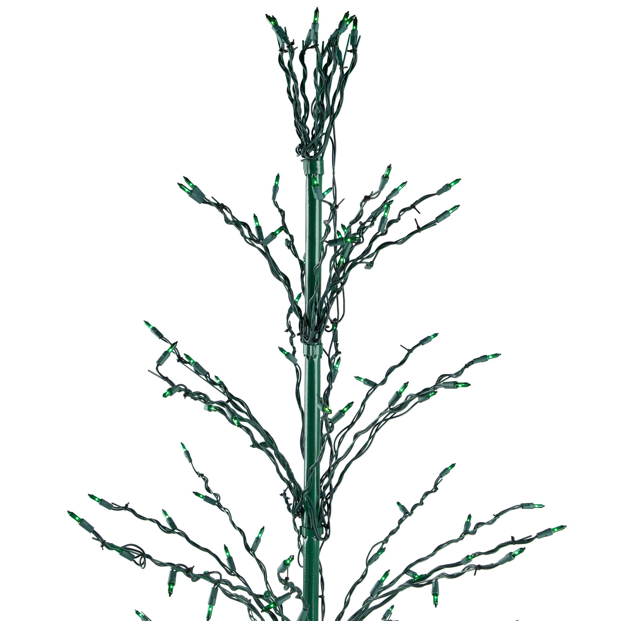 9ft. Pre-Lit Cascade Twig Artificial Christmas Tree, Green Lights
