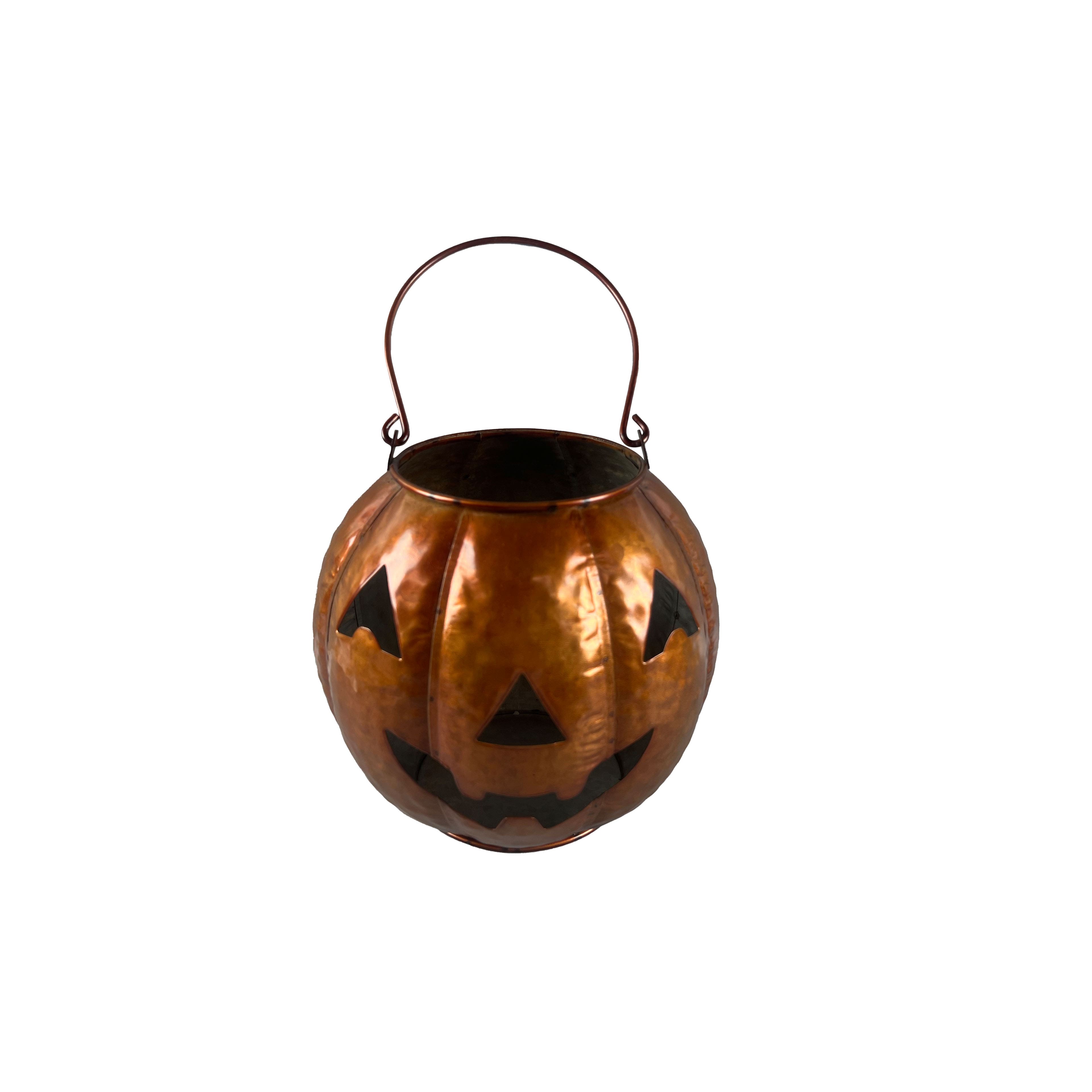 8.5" Galvanized Metal Pillar Candle Jack-o'-Lantern by Ashland®