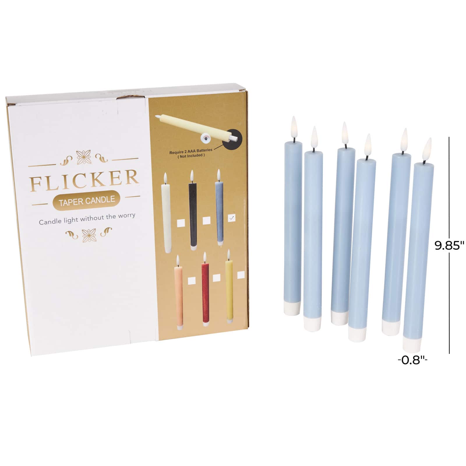 10" Flameless Wax Candles with Remote Control, 6ct.