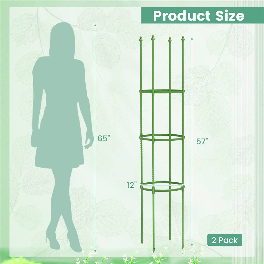 Costway 57" Adjustable Height Garden Trellis Plant Support & Tomato Cages, 2ct.