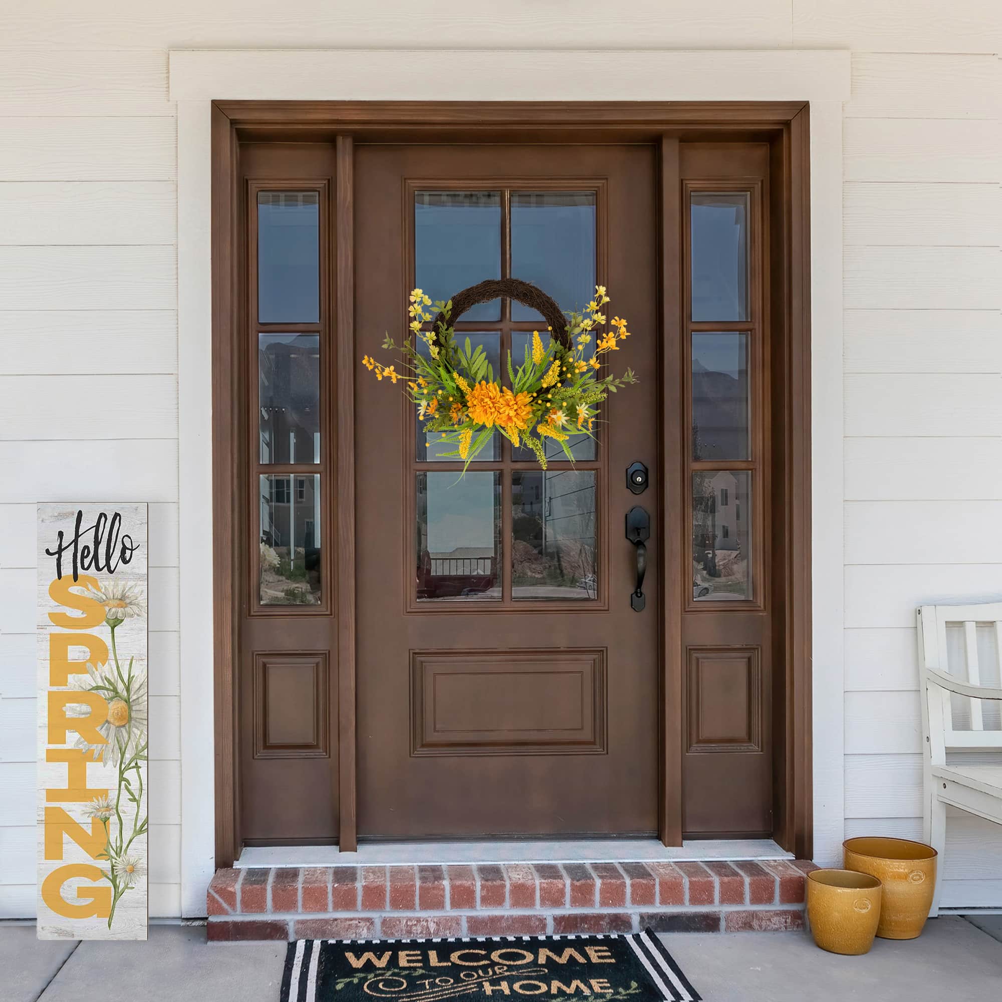 22" Peonies Artificial Fall Harvest Twig Wreath