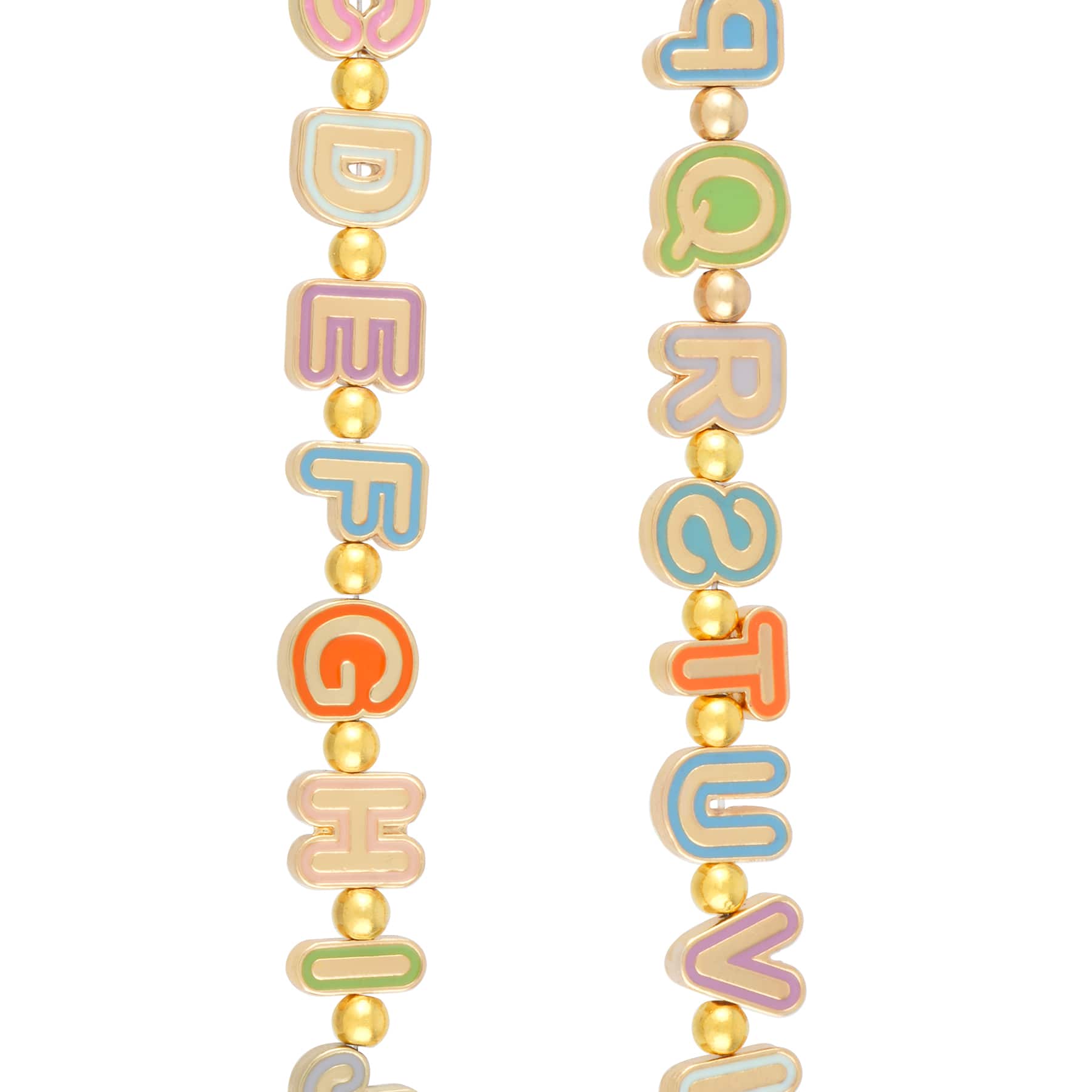 11.5mm Gold & Pastel Metal Alphabet Beads, 26ct. by Bead Landing™