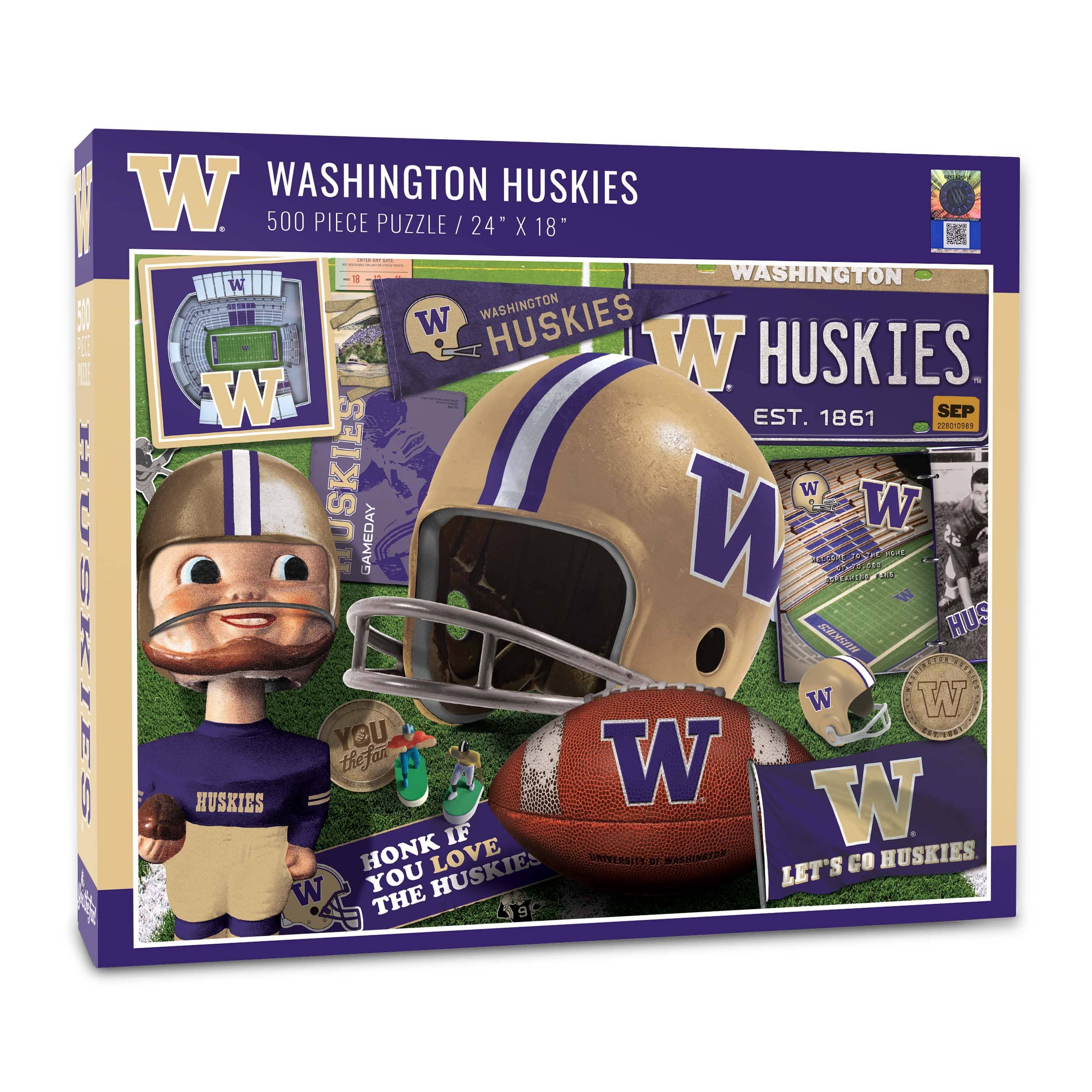 College Team Retro Series 500 Piece Puzzle By Youthefan in Washington Huskies | 18" x 24" | Michaels®