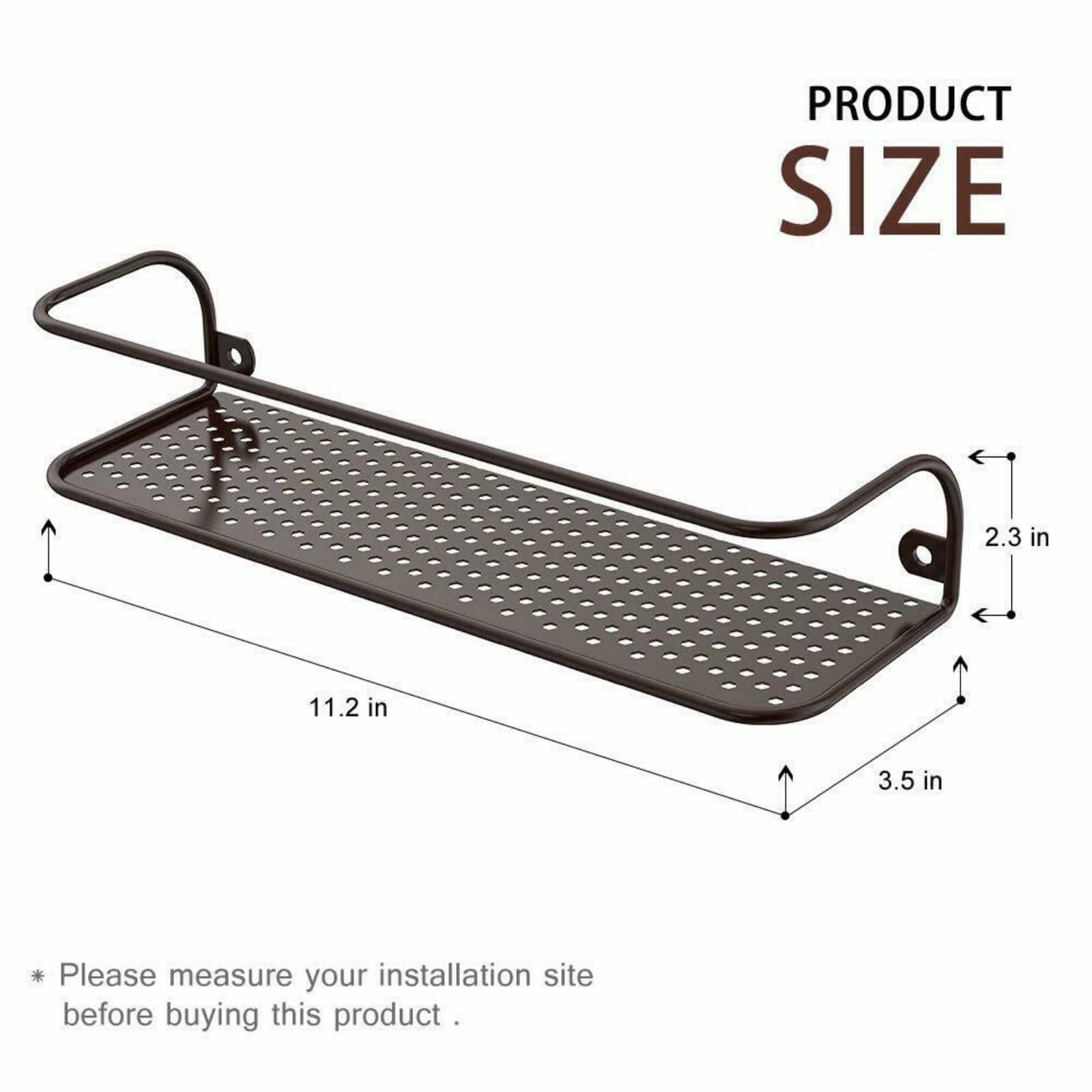 NEX™ Brown Wall-Mount Metal Spice Racks with Guard Rail, 4ct.