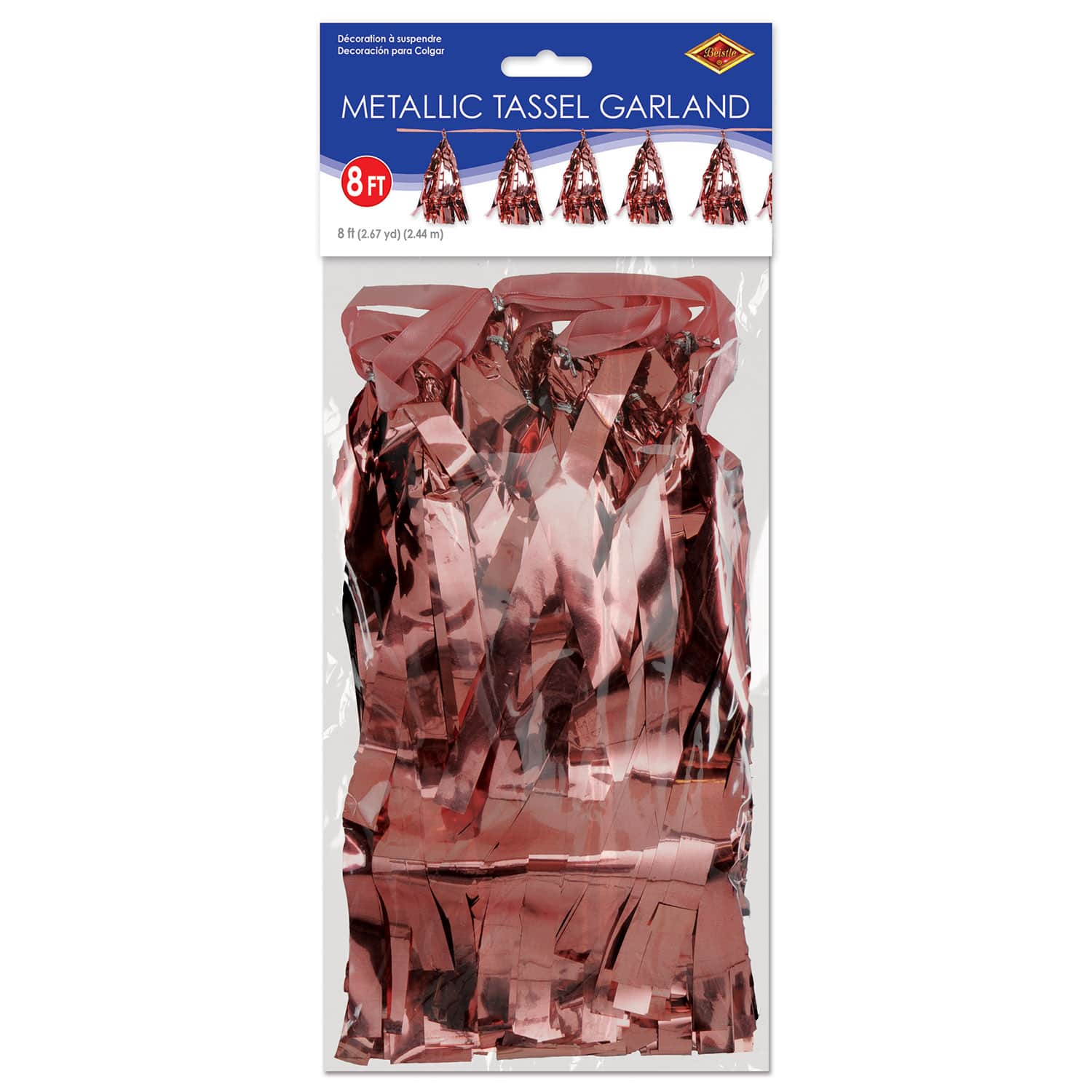 Beistle 8ft. Rose Gold Metallic Tassel Garlands, 2ct.