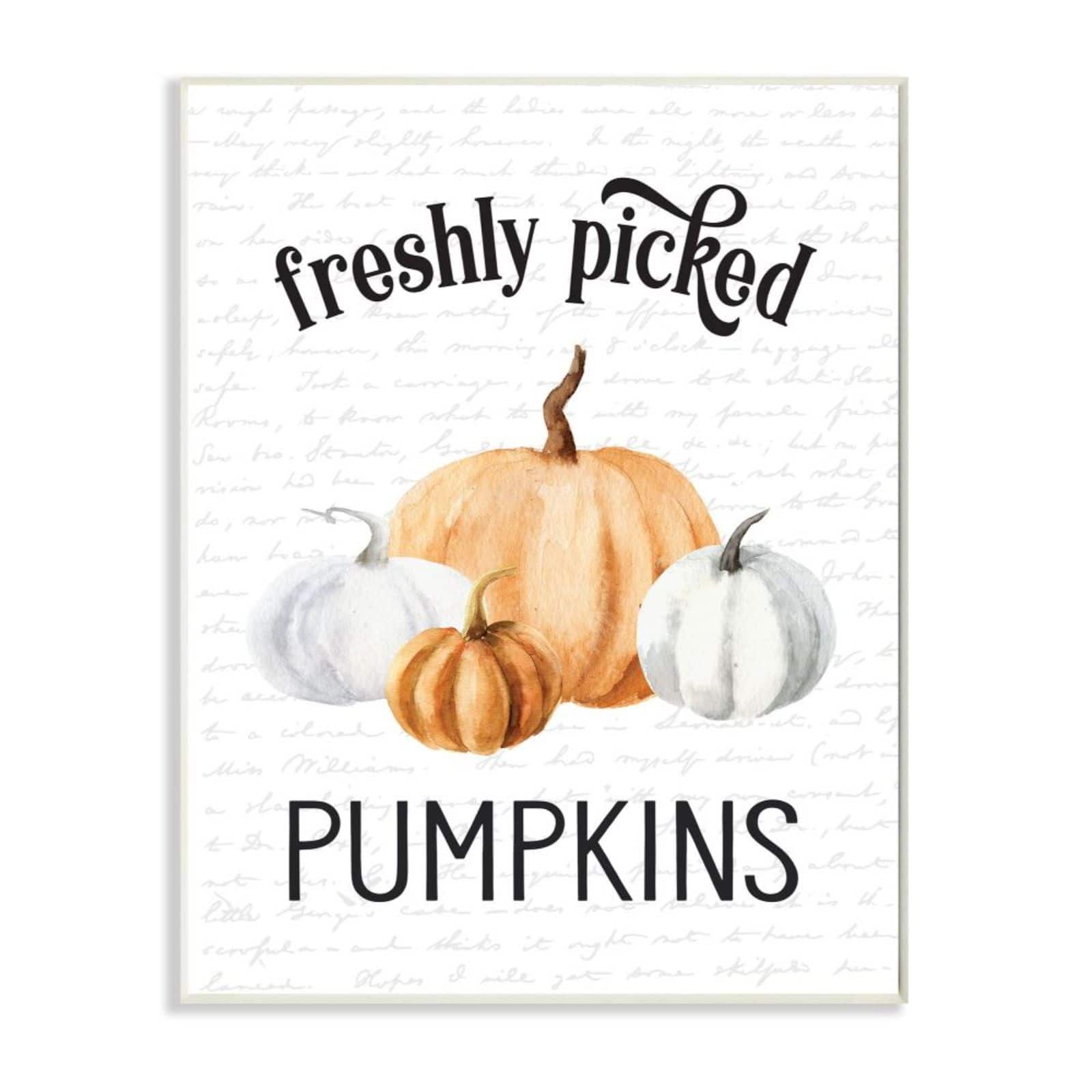 Stupell Industries Freshly Picked Pumpkins Wall Plaque