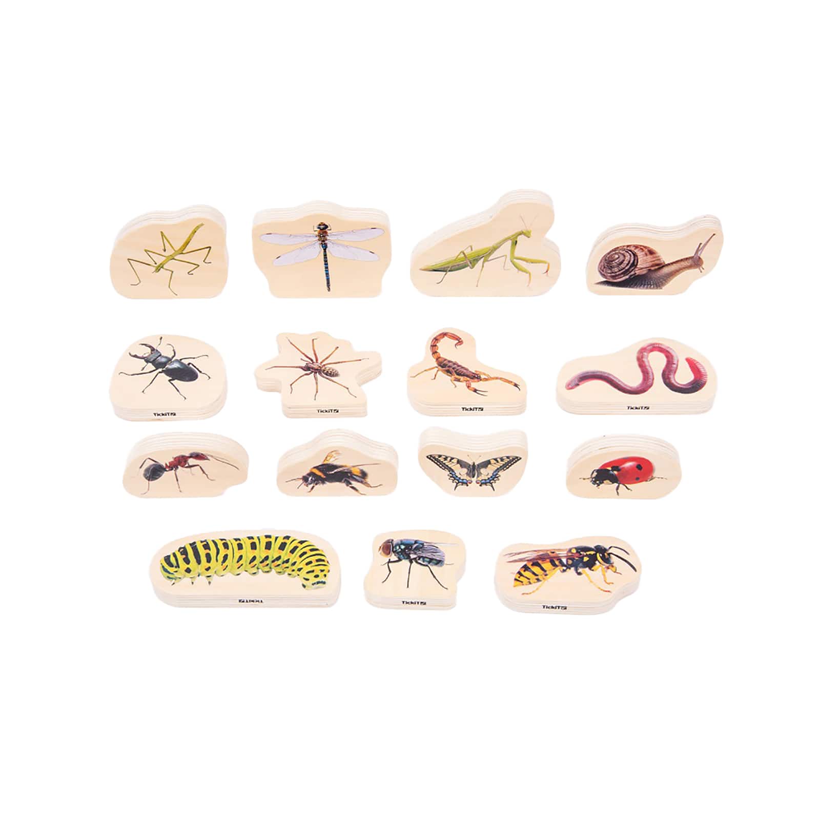TickiT® Wooden Minibeast Blocks Set