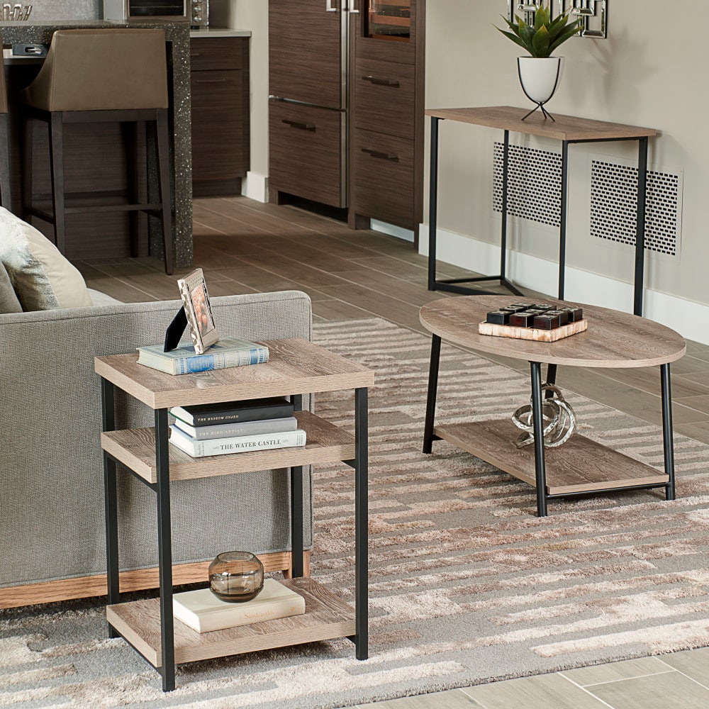 Household Essentials Jamestown Ashwood 2-Shelf End Table