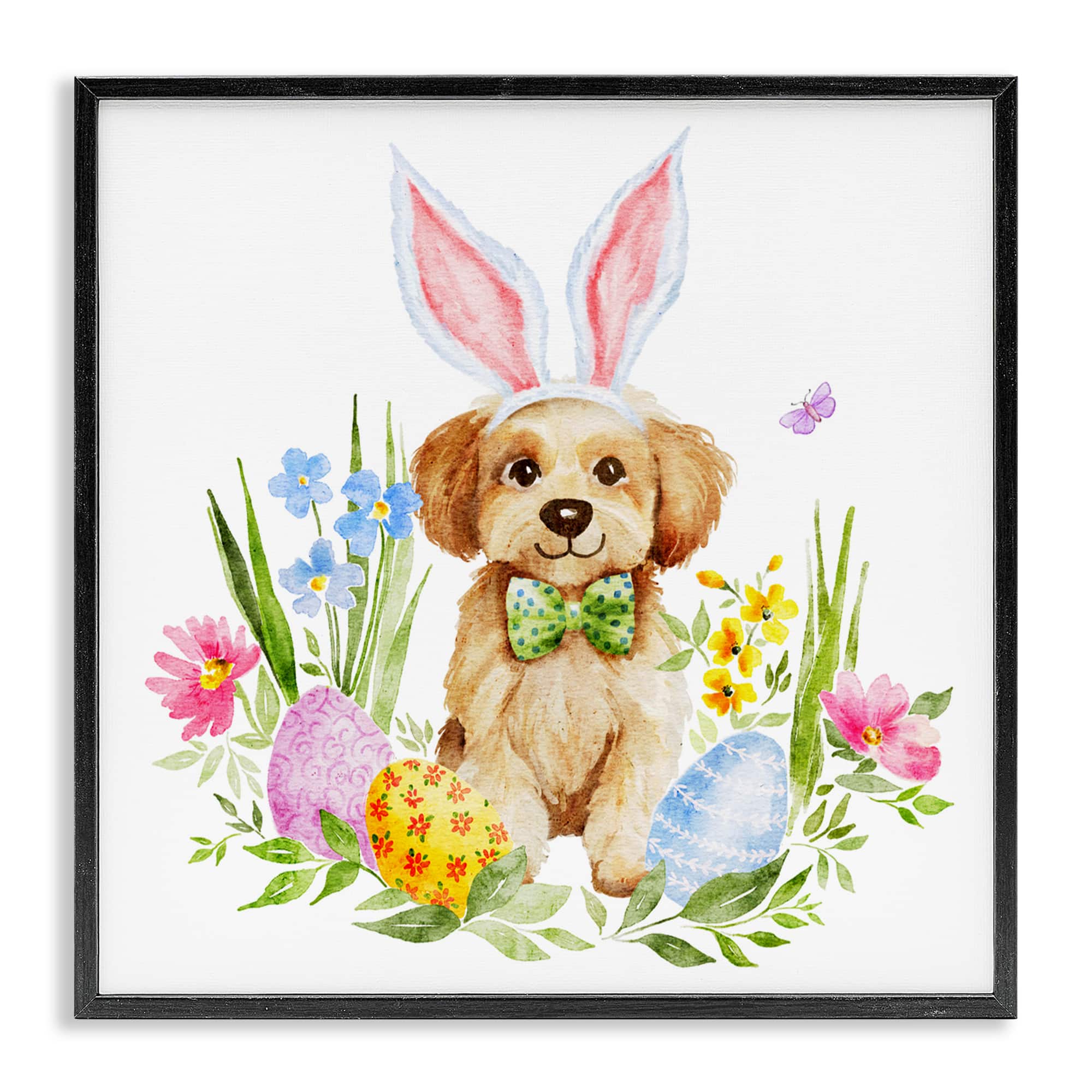 Stupell Industries Playful Easter Puppy Framed Giclée Wall Art
