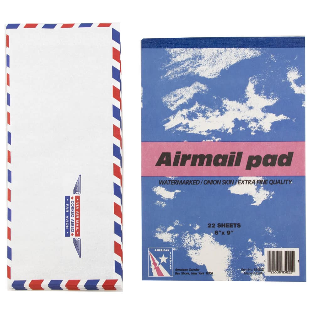 JAM Paper Airmail Onion Skin Pad & Envelope Stationery Set
