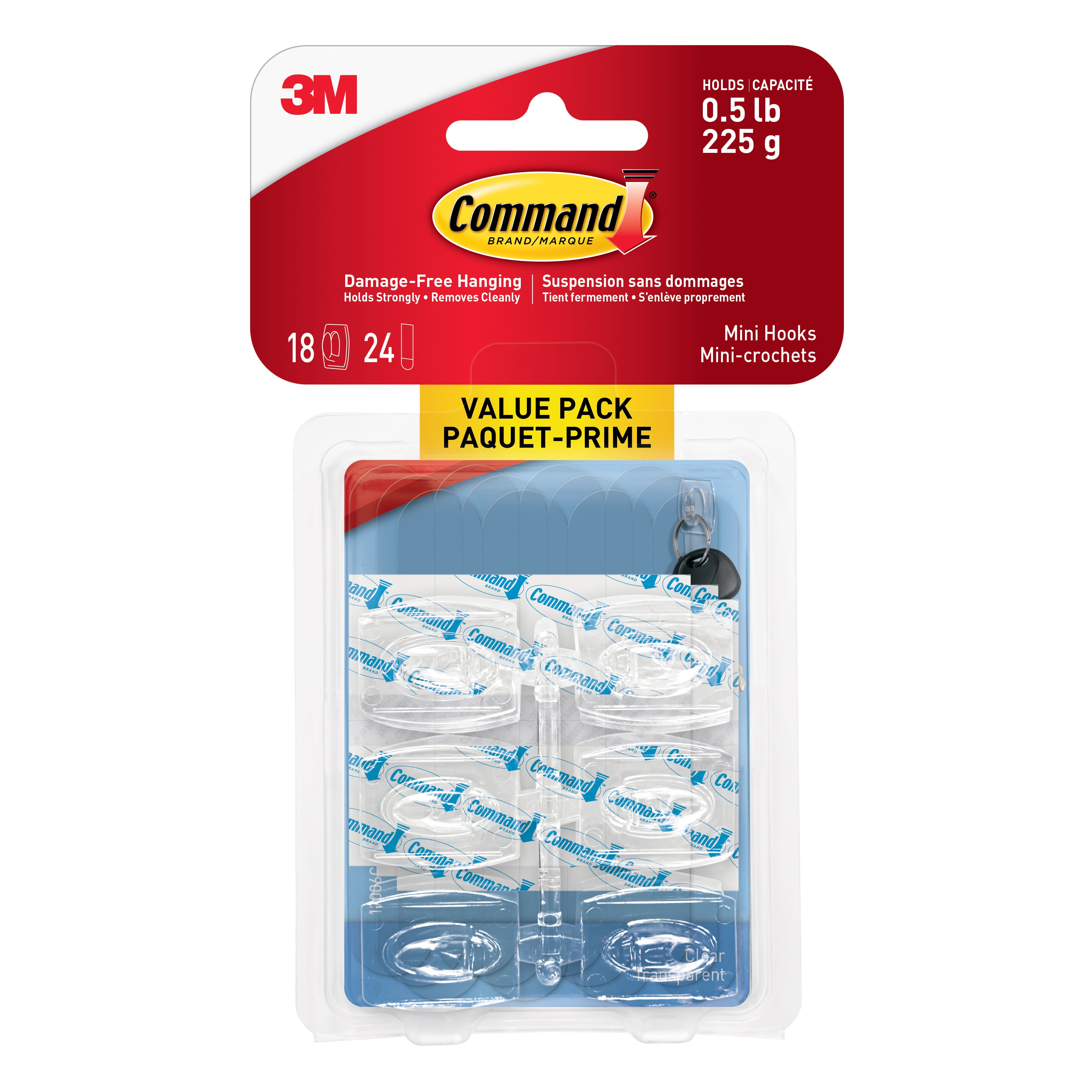 12 Packs: 18 ct. (216 total) Command™ Clear Mini Hooks
