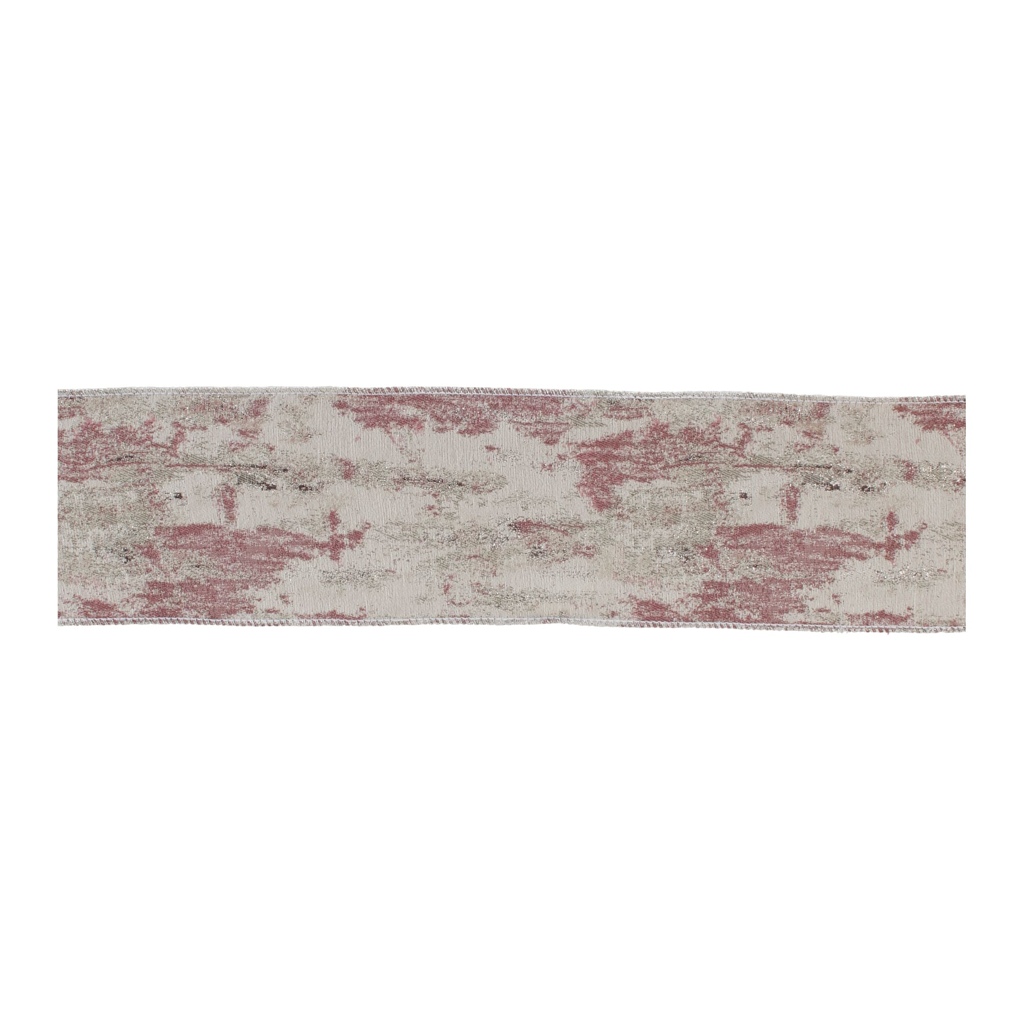 4" x 5yd. Pink & Silver Shimmer Wired Ribbon, 2ct.
