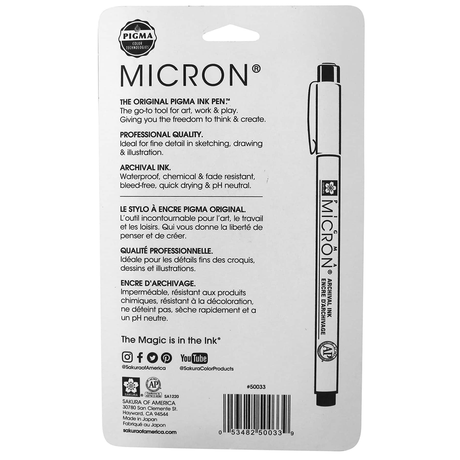 Pigma® Micron® Black Extra Fine Line Ink Pens