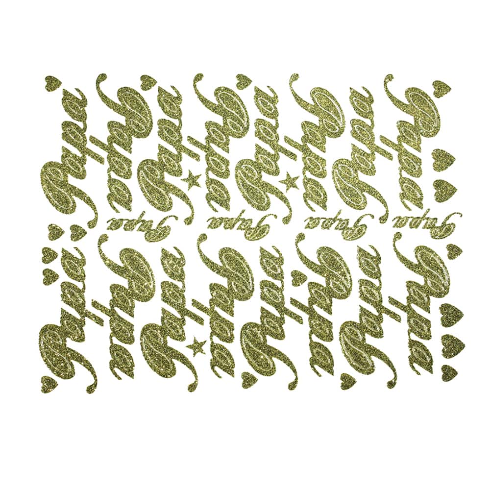 JAM Paper Papa Gold Script Floral Adhesive