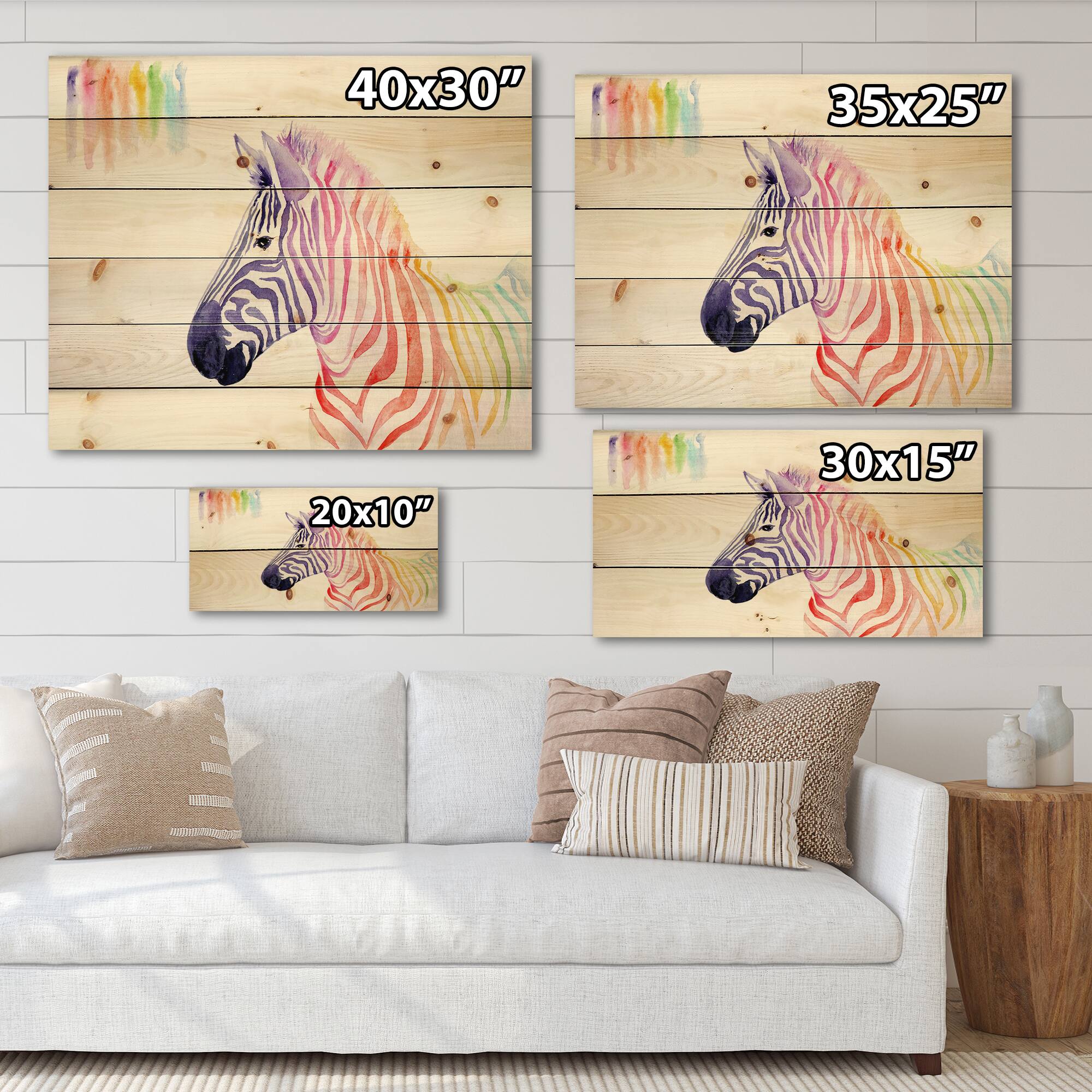 Designart - Portrait of Rainbow Zebra