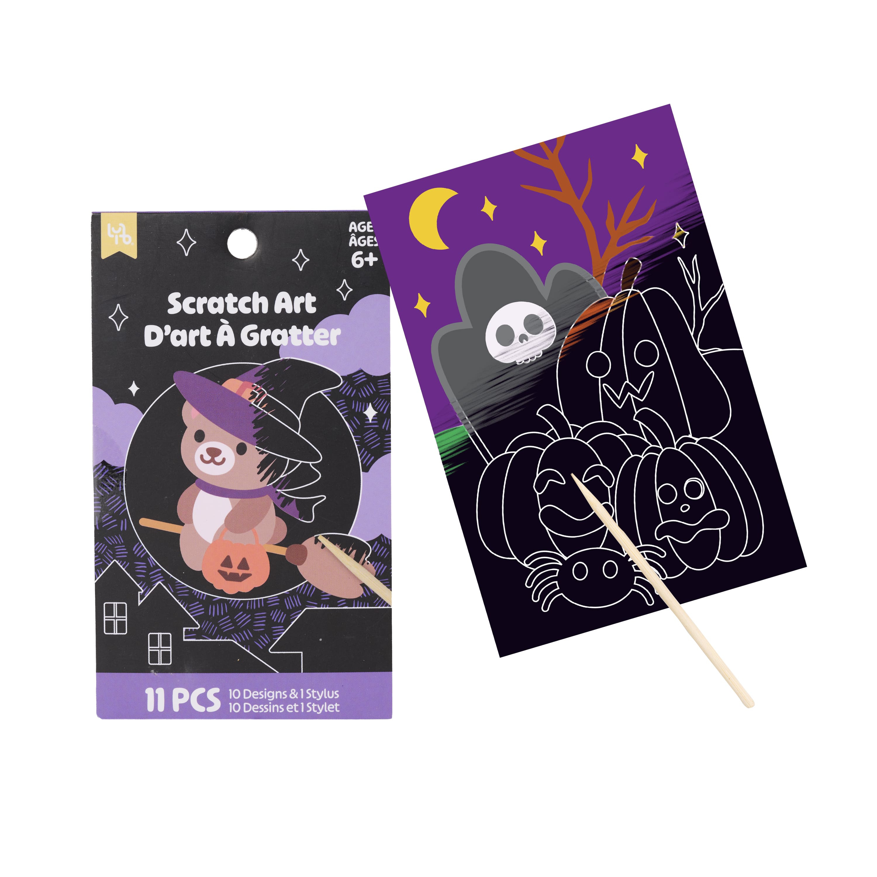 Halloween Mini Bear Witch Scratch Art Pad by Little Yellow Bicycle®