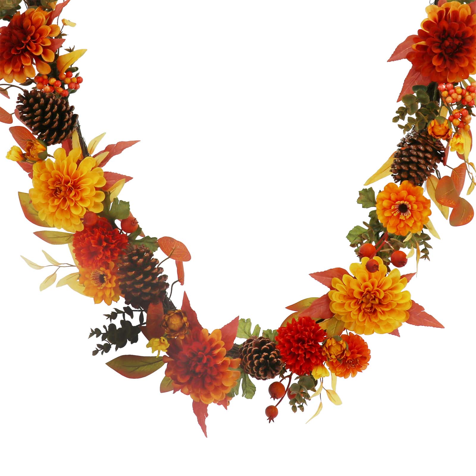 6ft. Orange Dahlia & Pinecone Garland by Ashland®