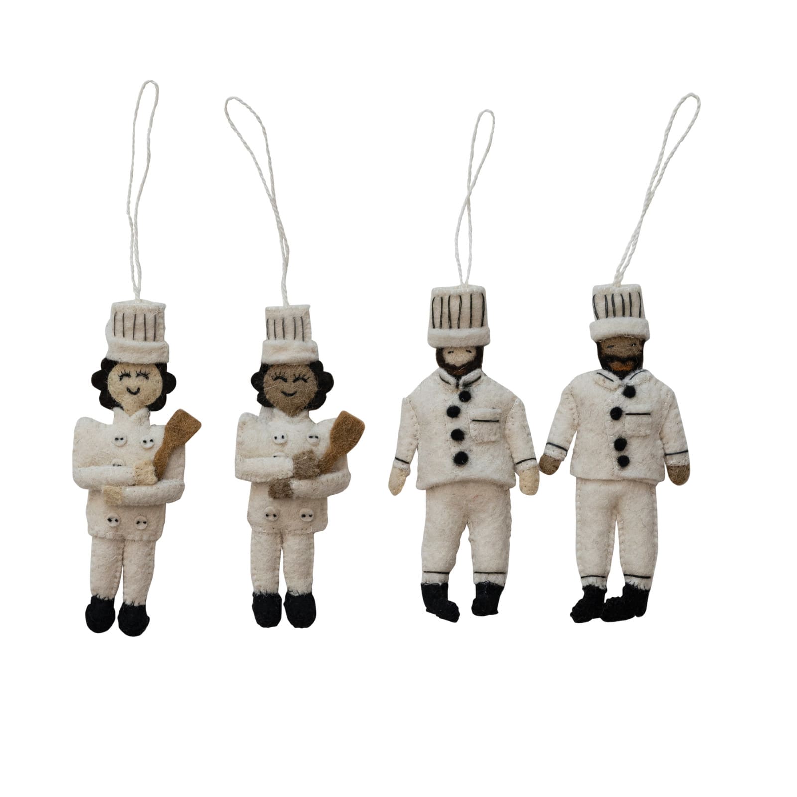 Hello Honey® Handmade Wool Felt Chef Ornaments Set