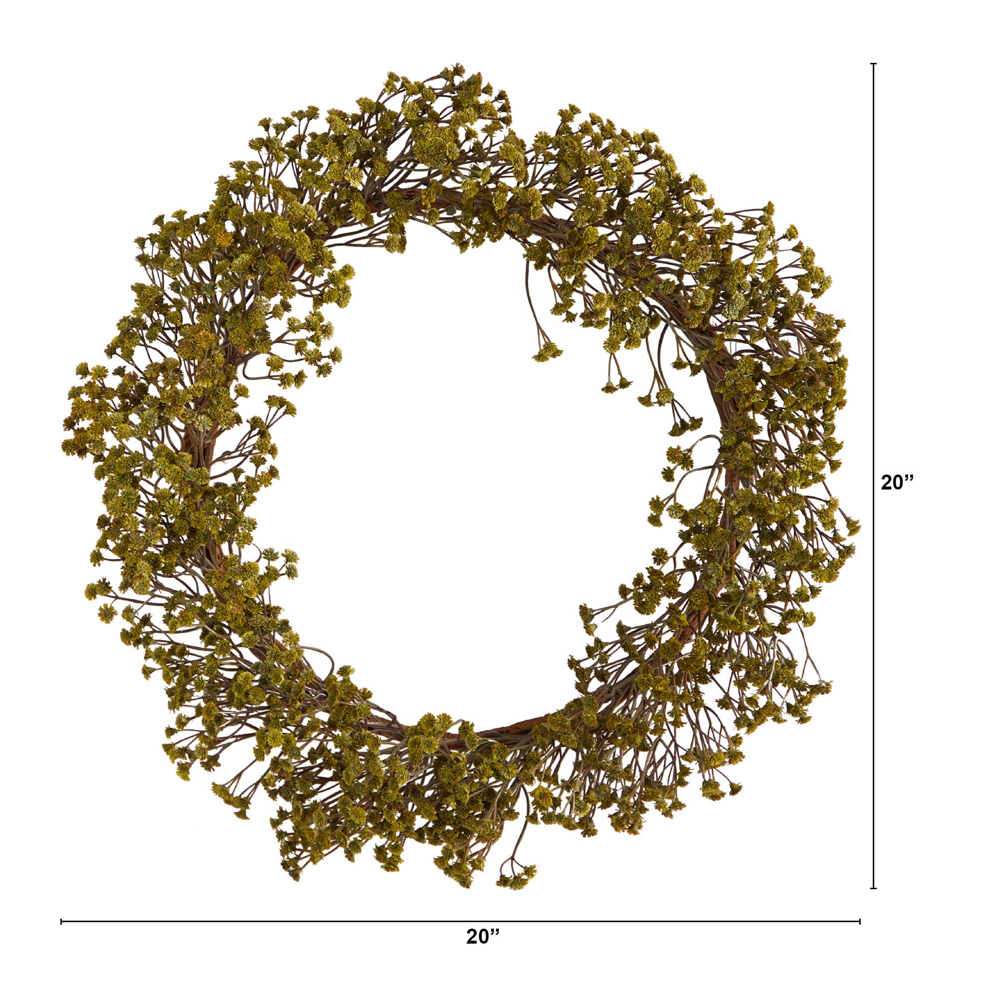 20" Autumn Baby's Breath Artificial Wreath