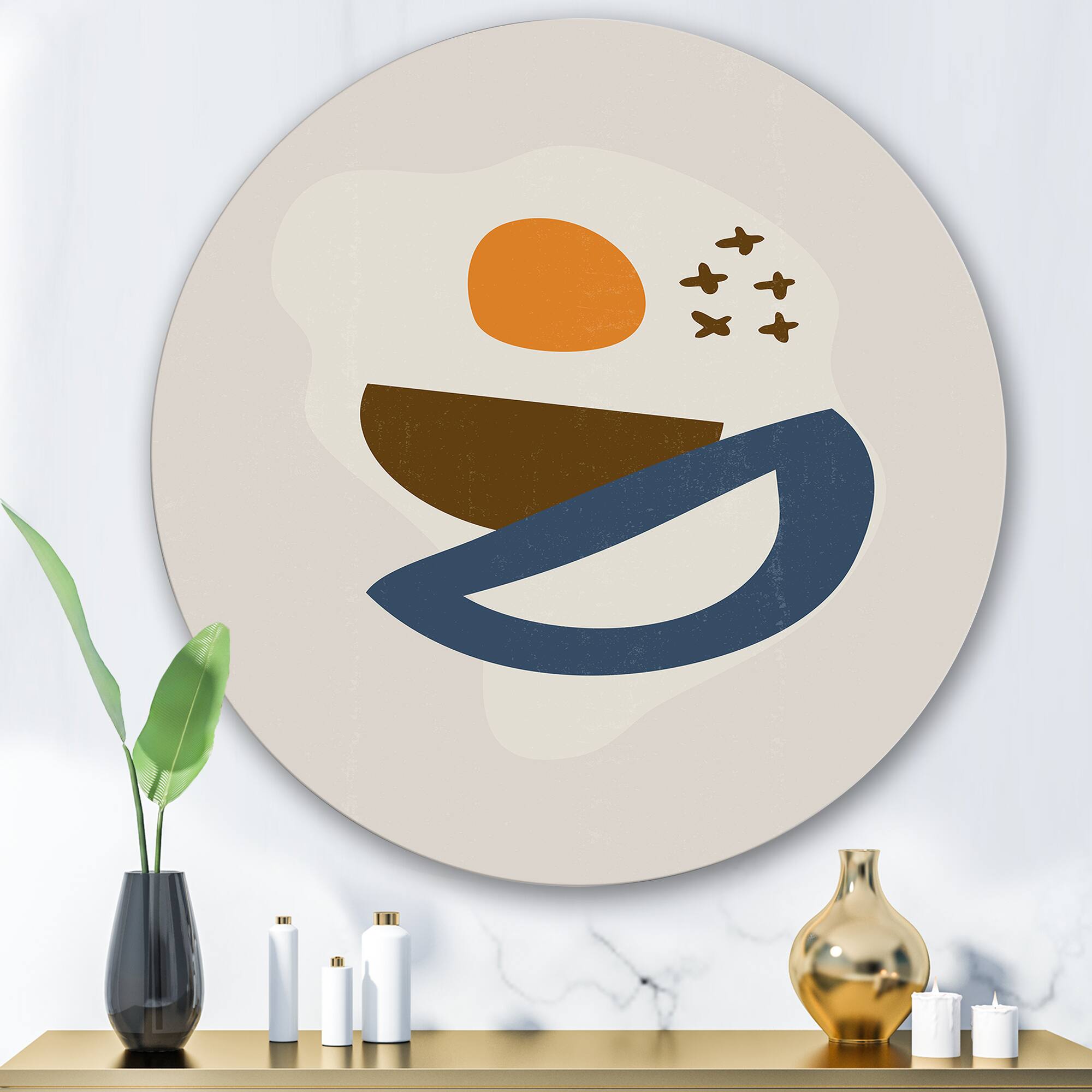 Designart - Abstract Sun Moon Geometric Print I