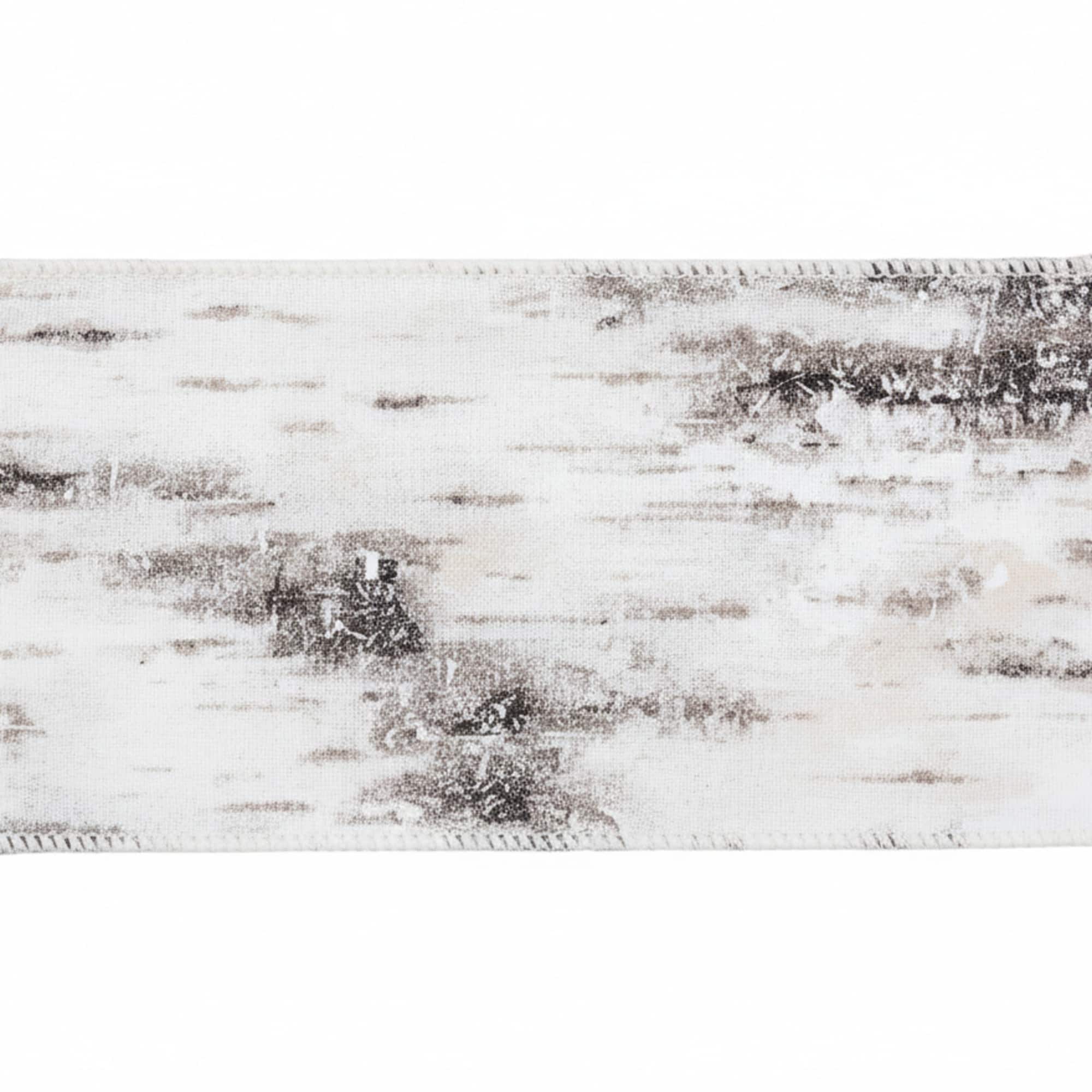 Vickerman 2.5" x 10yd. Birch Print Wired Ribbon in White | Michaels®