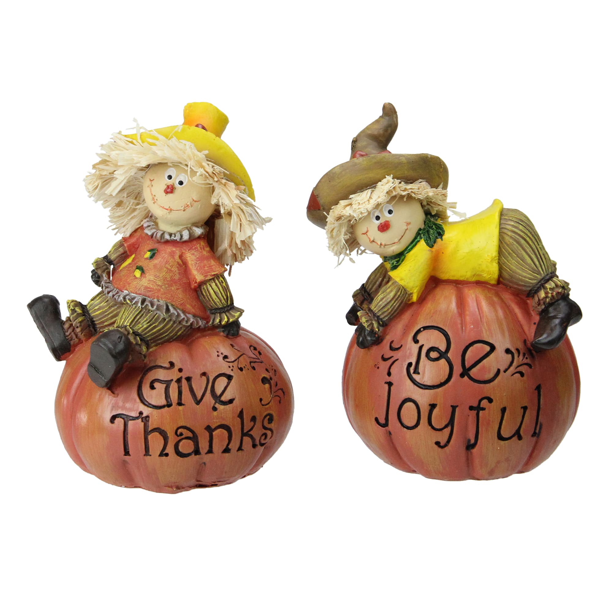 Scarecrow on a Pumpkin Tabletop Décor Set