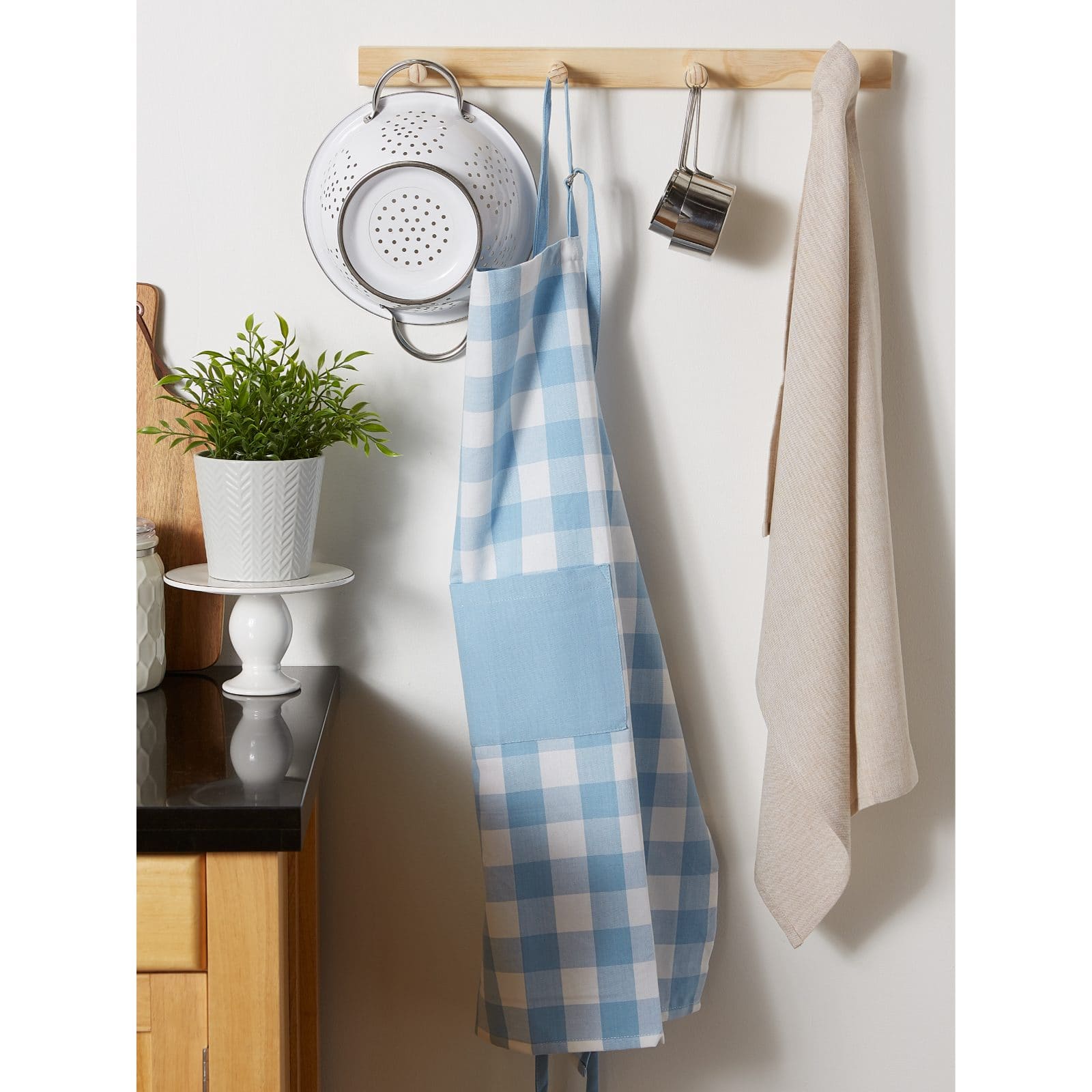 DII® White & Light Blue Chef Apron
