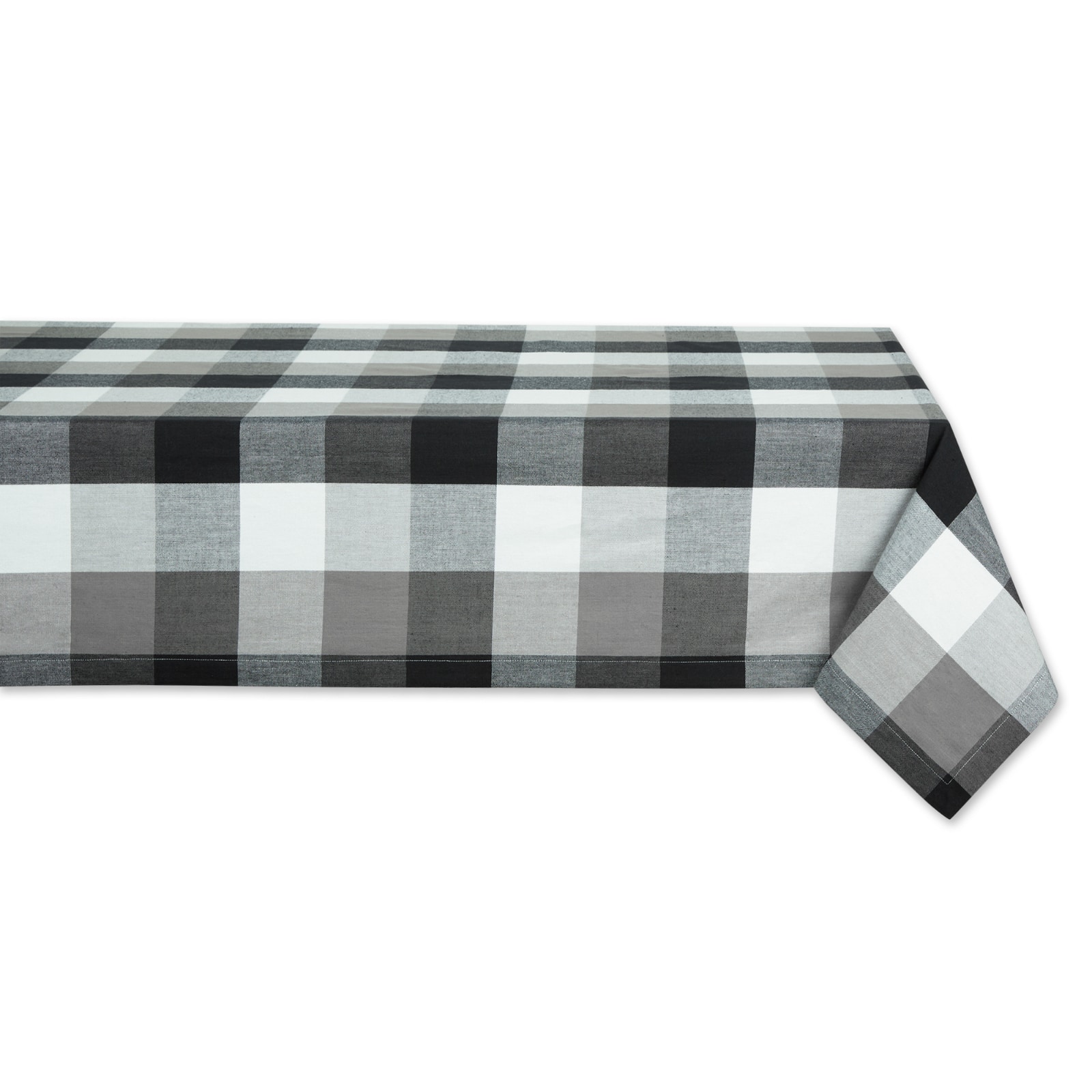 Black Tri Color Check Tablecloth 60" x 120"