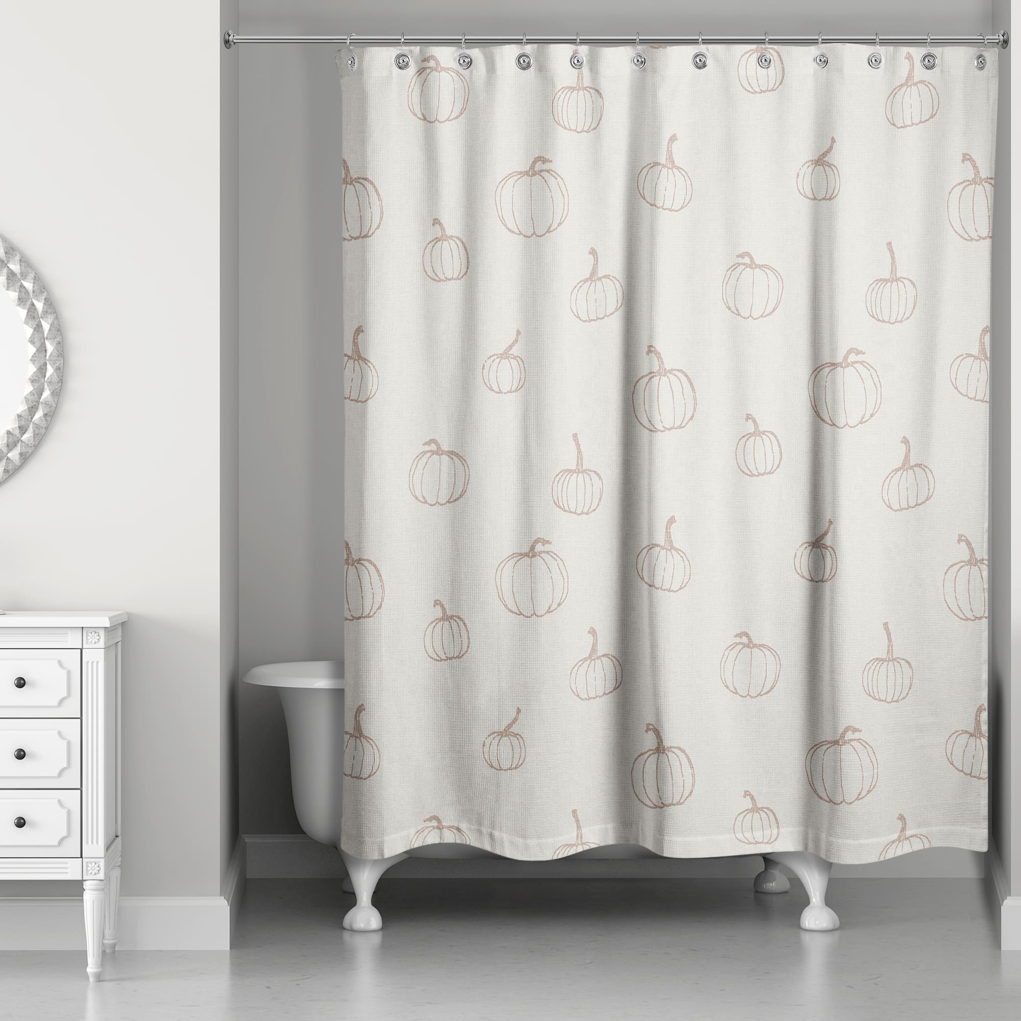 Dusty Rose Mini Pumpkin Shower Curtain