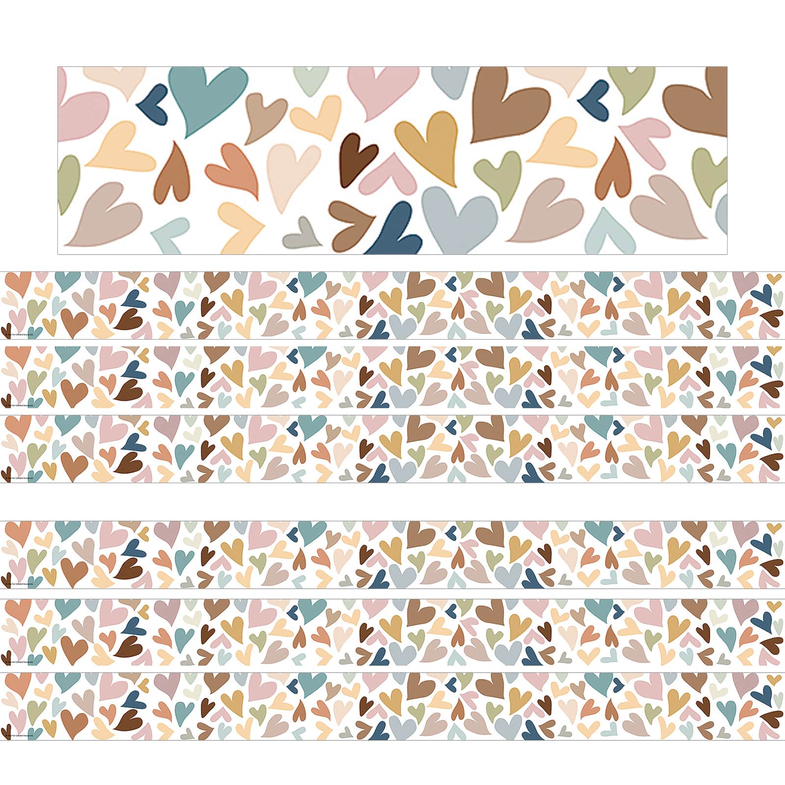 Teacher Created Resources Everyone Is Welcome Hearts Straight Border Trim, 210ft.