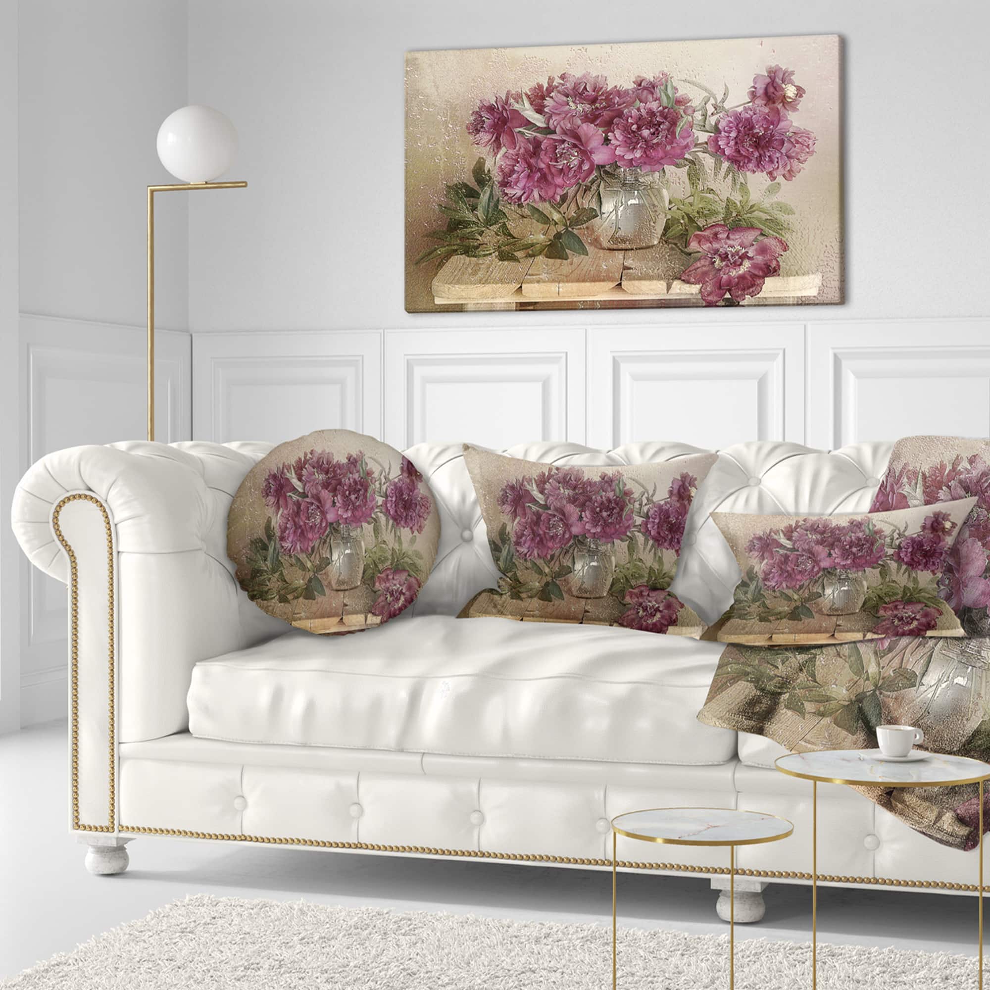 Designart - Bouquet of Pink Peonies - Floral Art Canvas Print