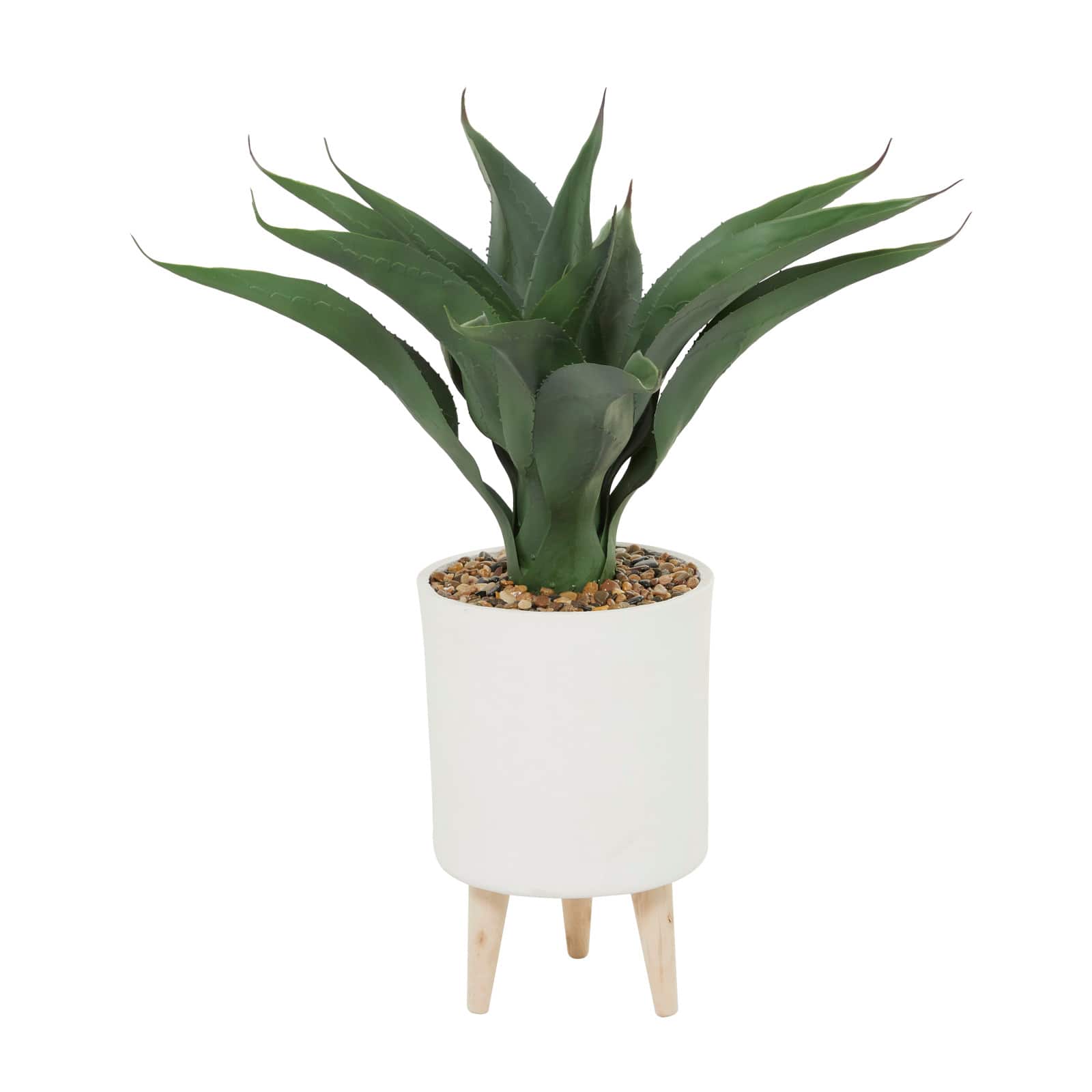 2.5ft. Potted White Plastic Modern Artificial Foliage