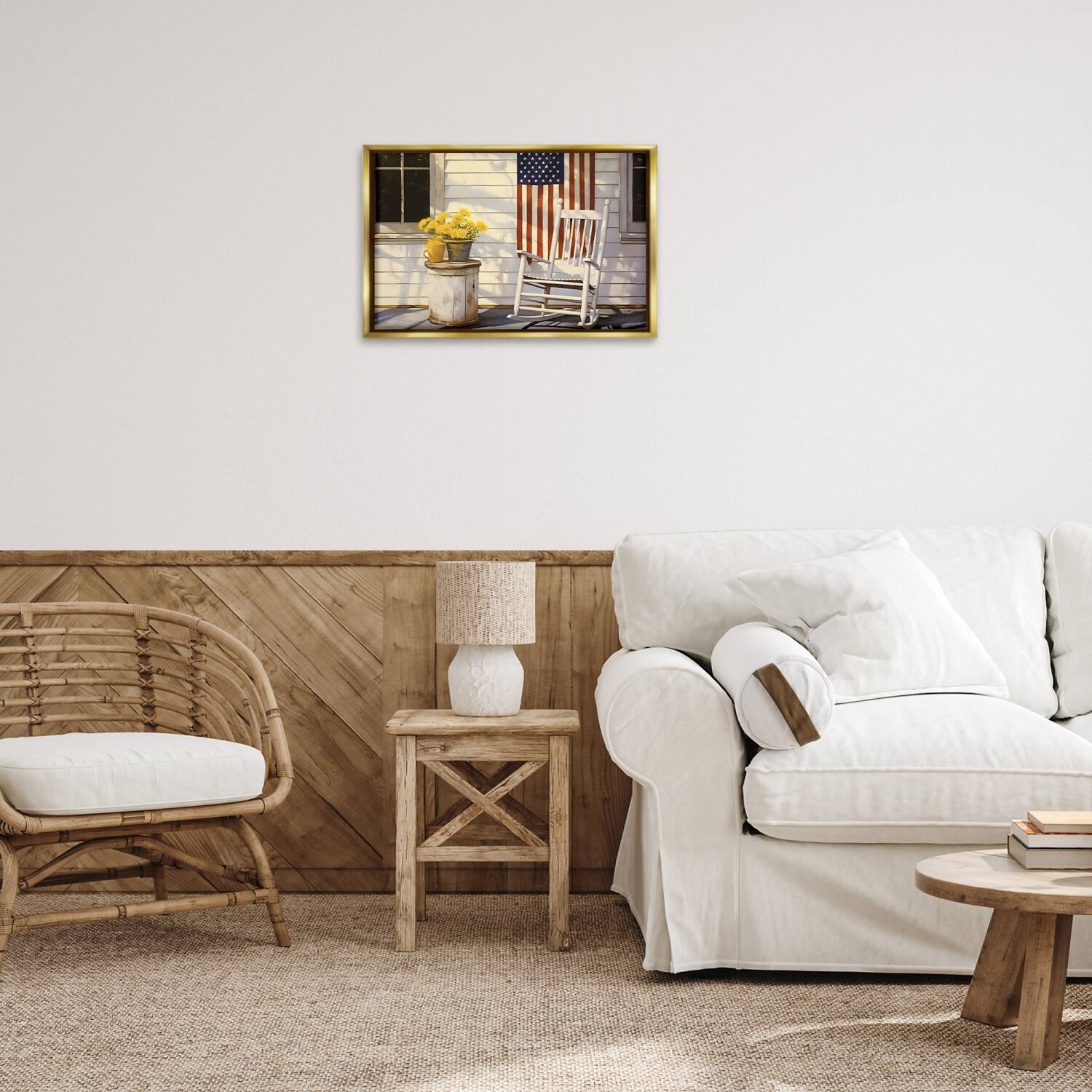 Stupell Industries Americana Deco Scene Floater Framed Art
