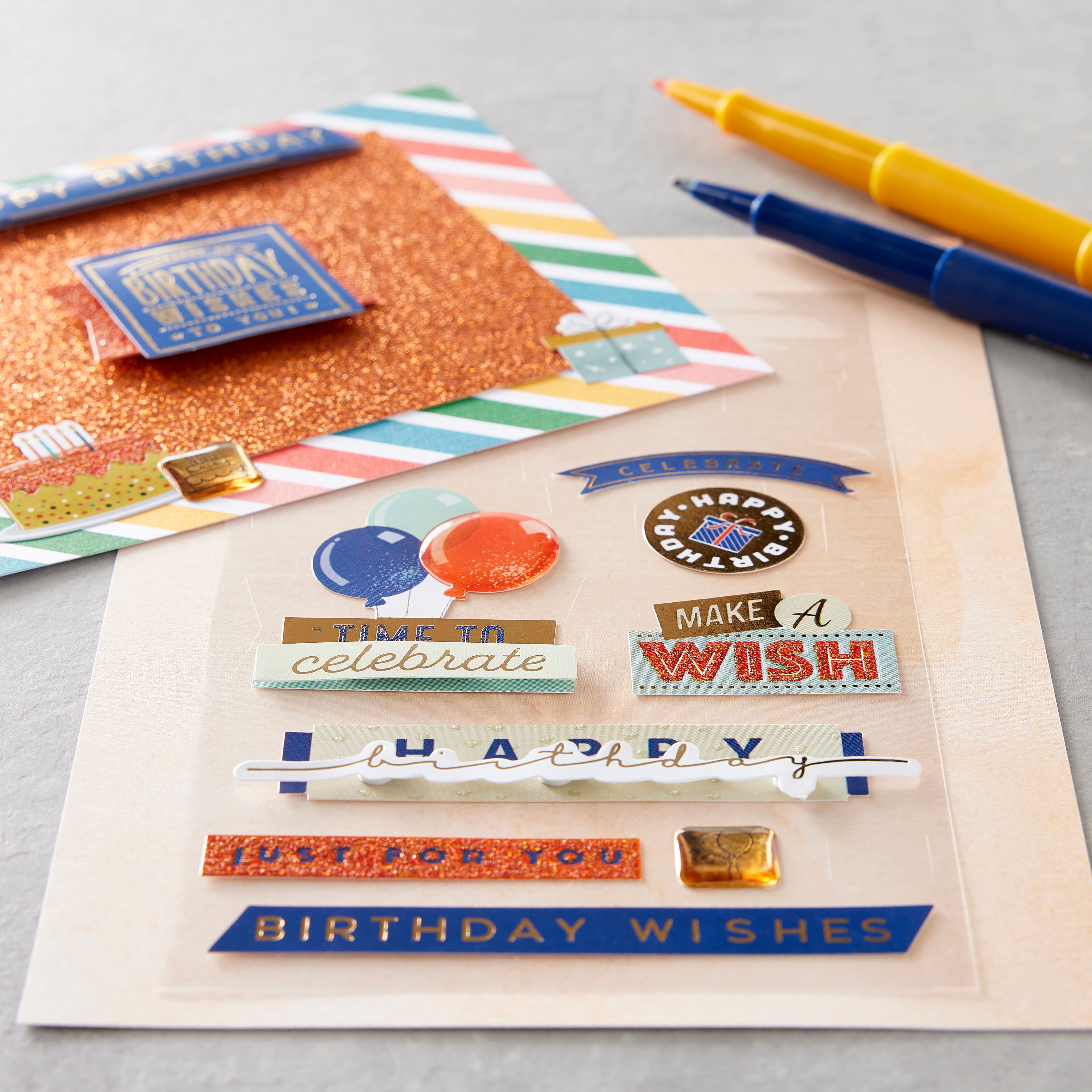 12 Pack: Time to Celebrate Birthday Dimensional Stickers by Recollections™