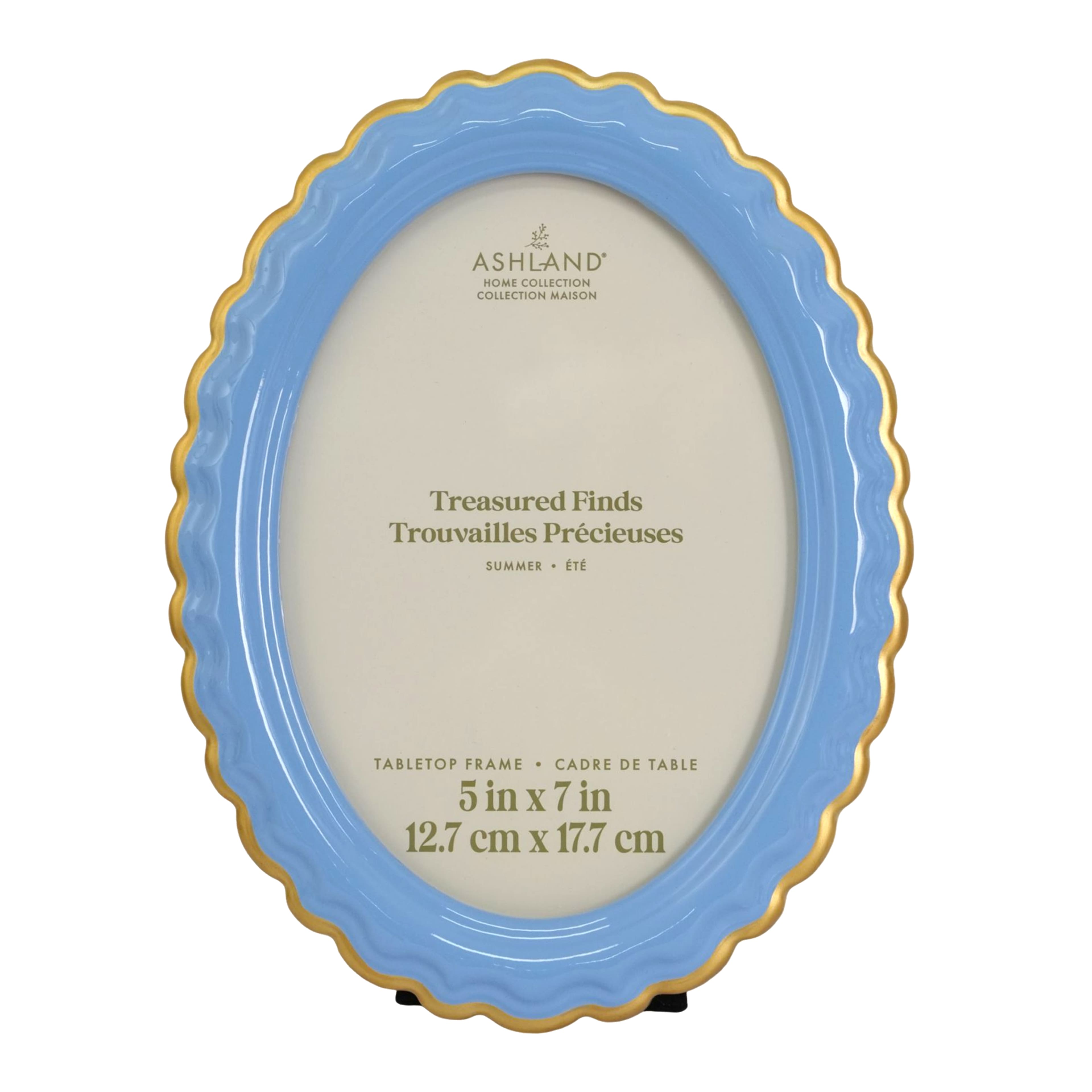 5" x 7" Blue & Gold Oval Tabletop Frame, Treasured Finds by Ashland®
