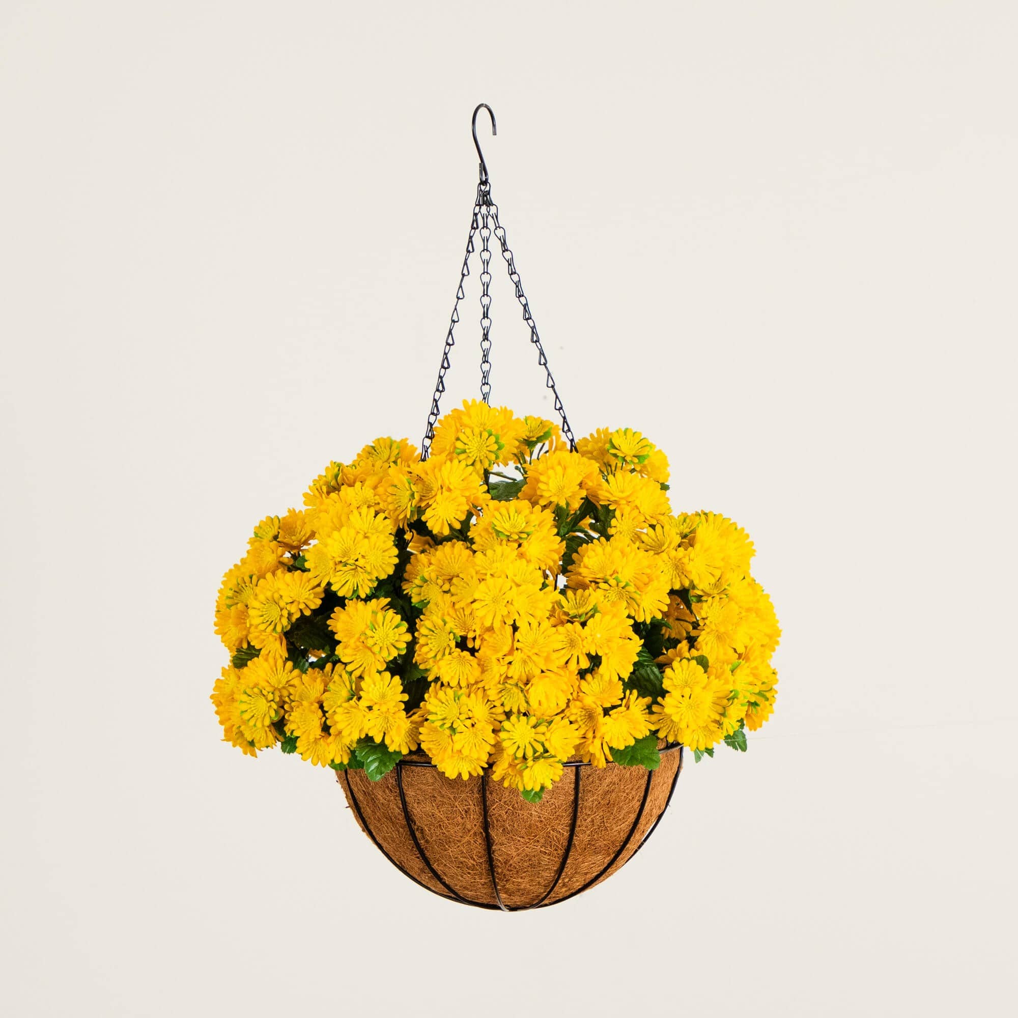 24in. UV Resistant Artificial Chrysanthemum Hanging Basket (Indoor/Outdoor)