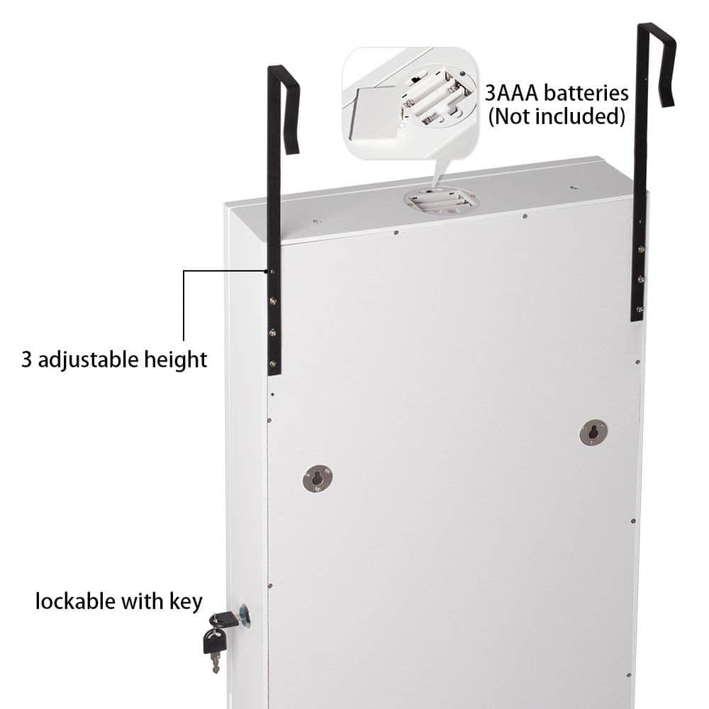 Classic White Full Door Jewelry Armoire