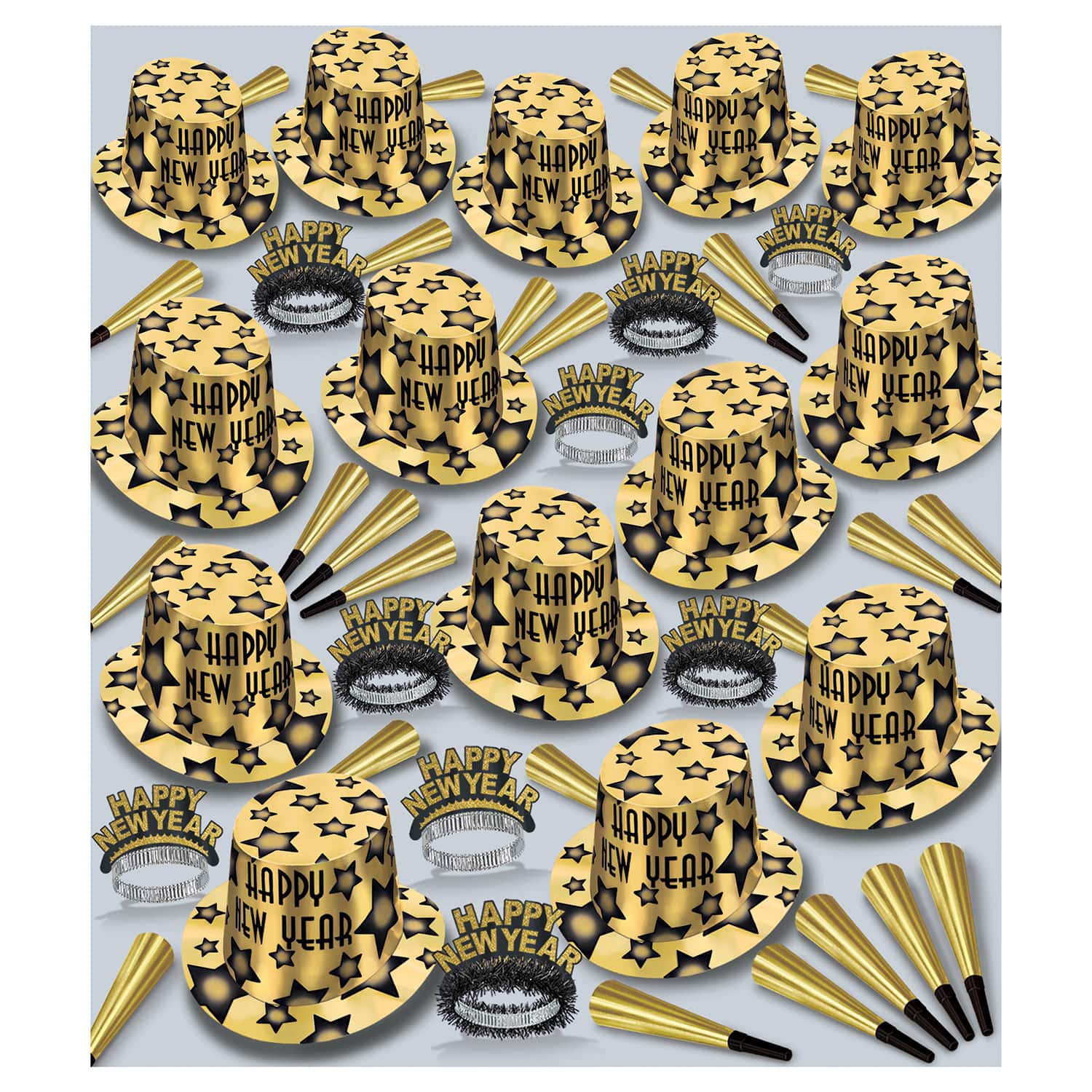 Beistle Gold & Black New Year Gem Star Deluxe Accessory Kit 